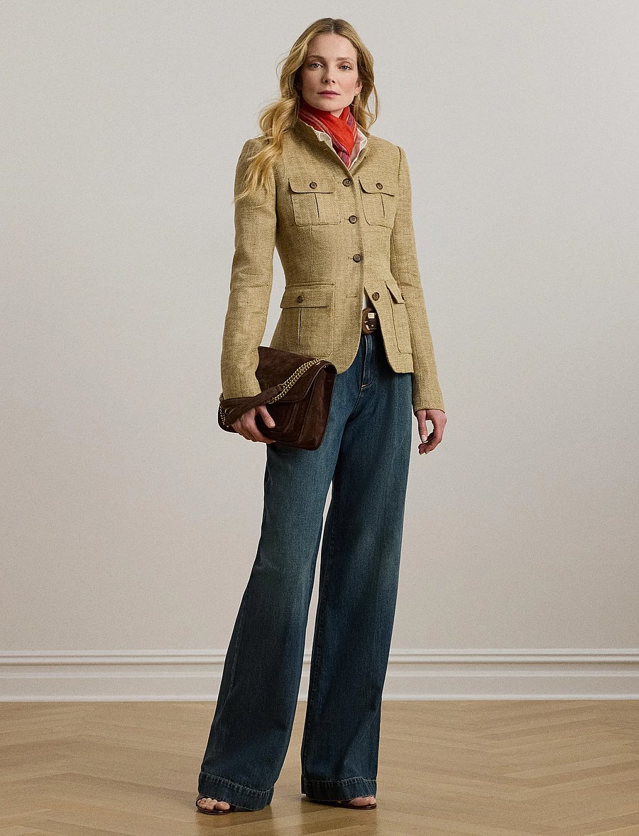 Lauren Ralph Lauren - High-Rise Pleated Wide-Leg Jean - vide jeans - haze wash - 3