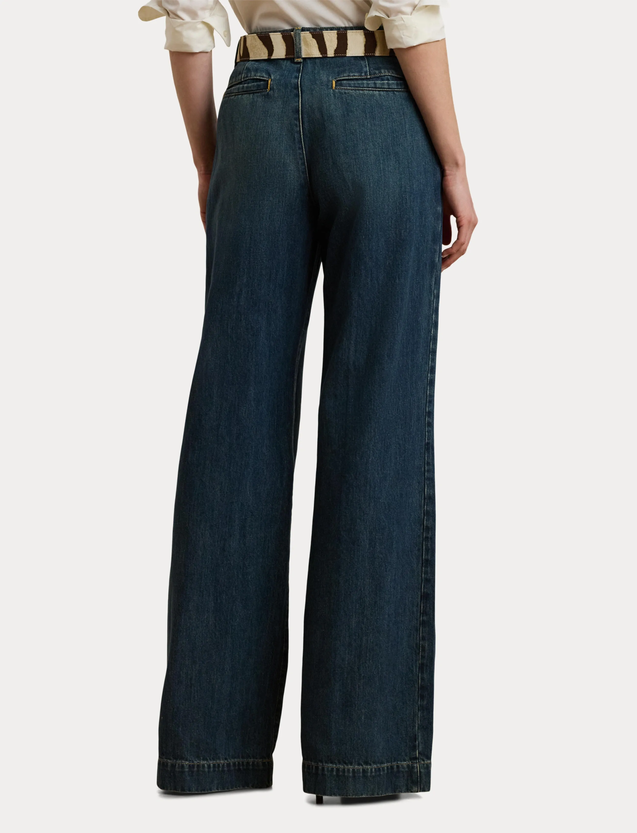 Lauren Ralph Lauren High-Rise Pleated Wide-Leg Jean vida jeans dam – bild 6