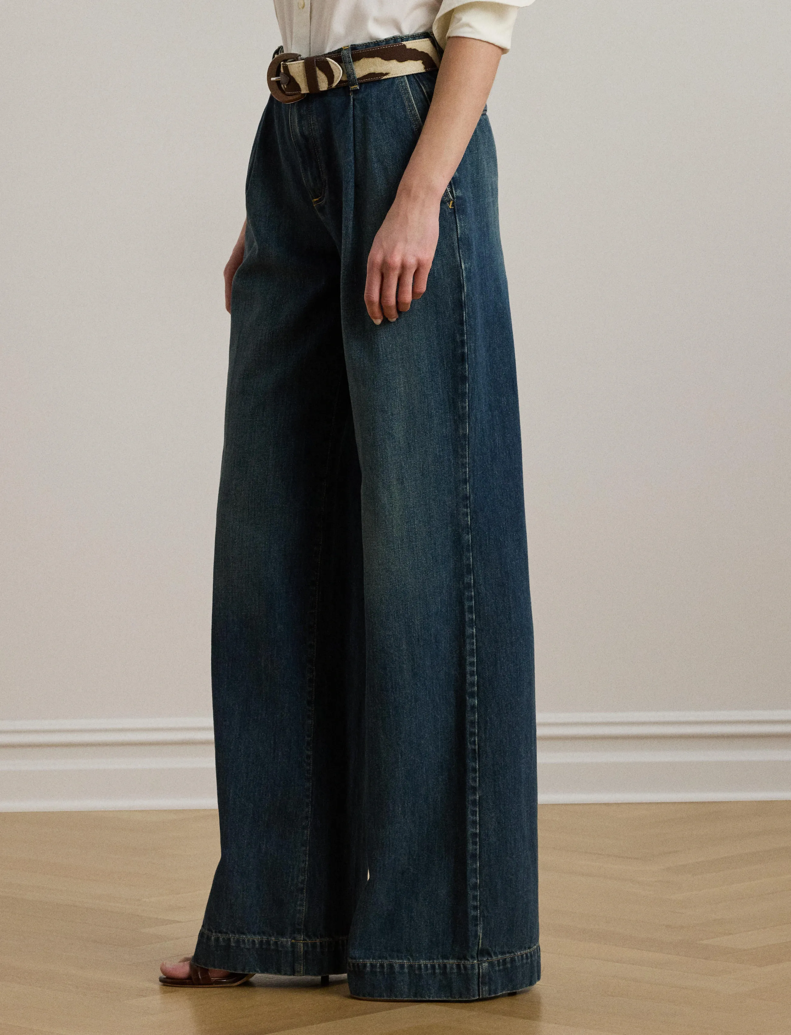 Lauren Ralph Lauren High-Rise Pleated Wide-Leg Jean vida jeans dam – bild 8