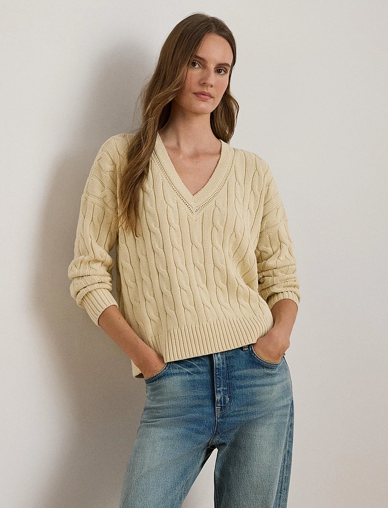 Lauren Ralph Lauren - Cable-and-Pointelle-Knit Cricket Sweater - striktrøjer - ivory beige - 3