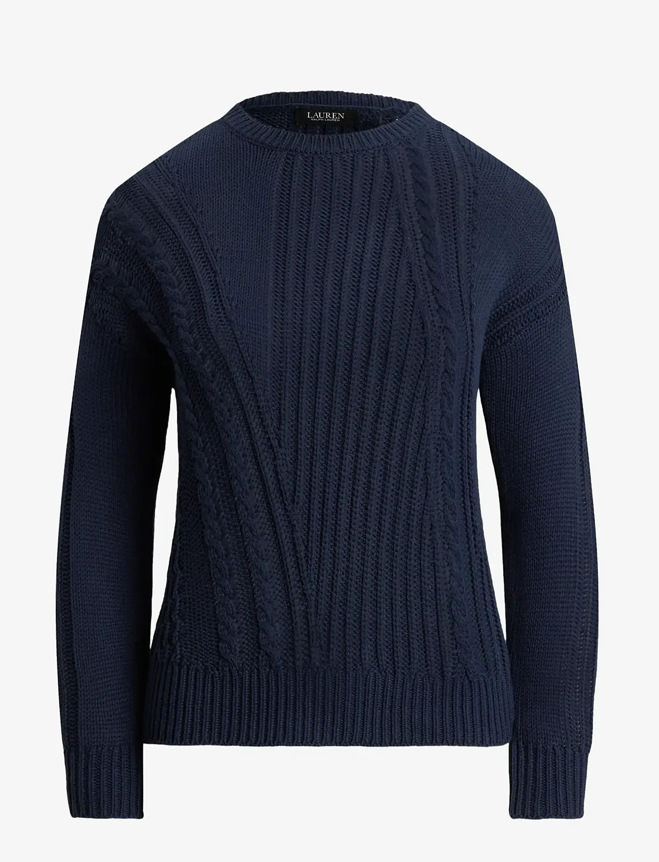 Lauren Ralph Lauren - Pointelle-Knit Cotton Crewneck Sweater - jumpers - shadow navy - 1