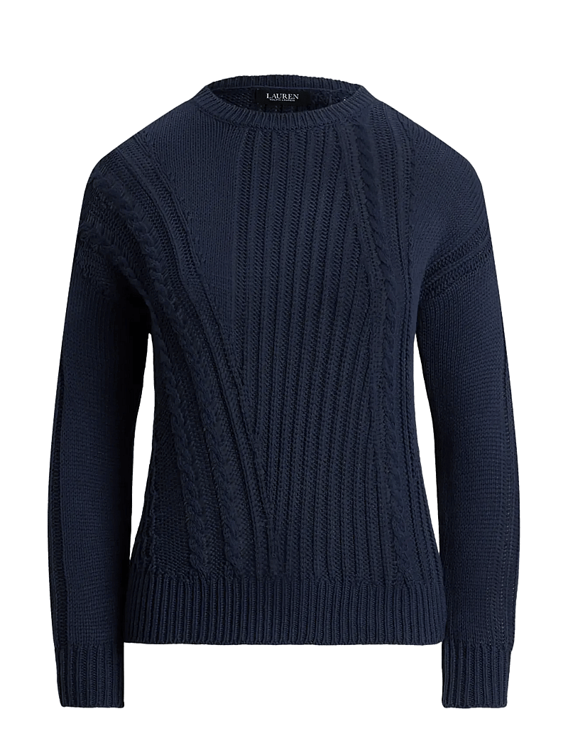 Lauren Ralph Lauren - Pointelle-Knit Cotton Crewneck Sweater - jumpers - shadow navy - 1