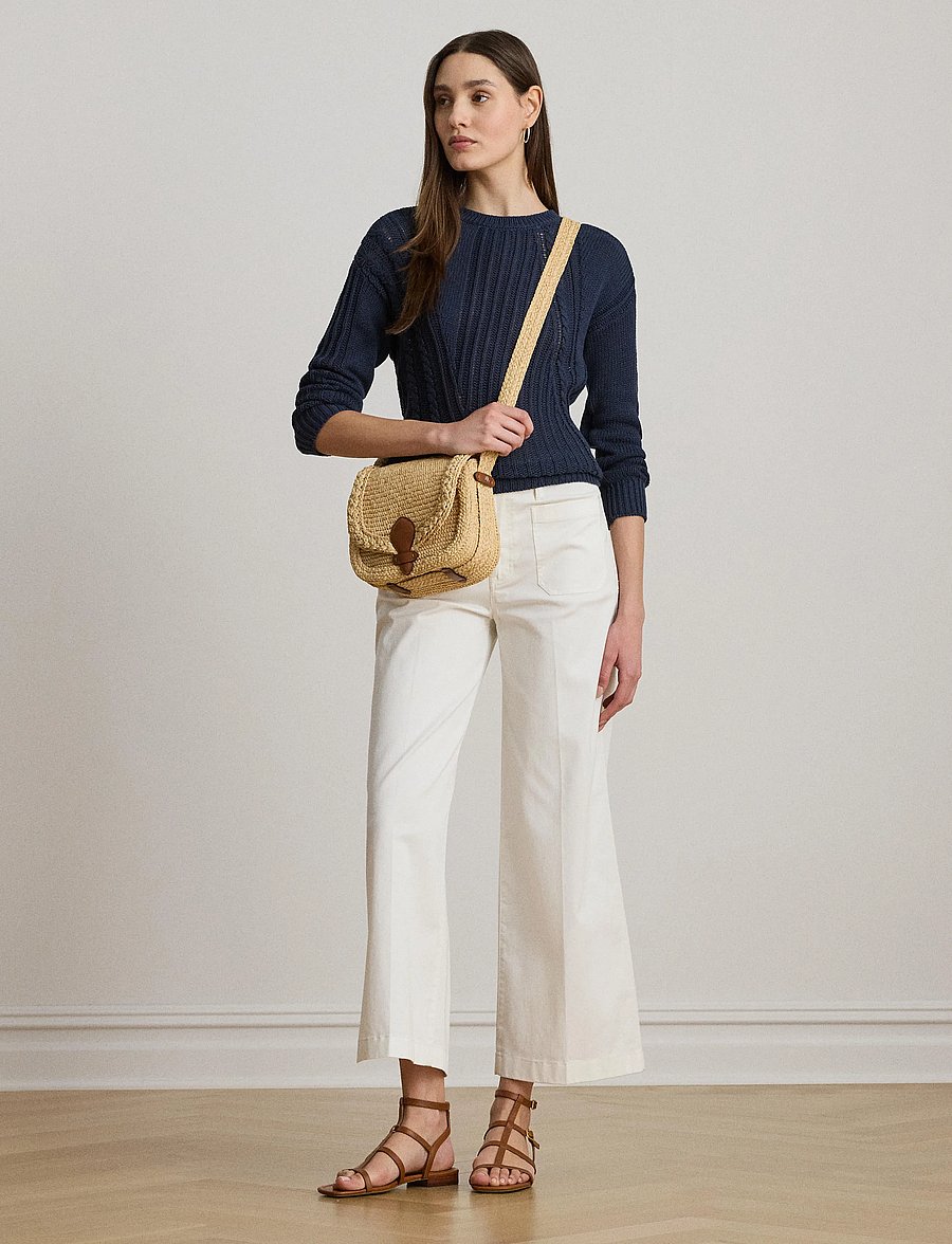 Lauren Ralph Lauren - Pointelle-Knit Cotton Crewneck Sweater - kampsunid - shadow navy - 0