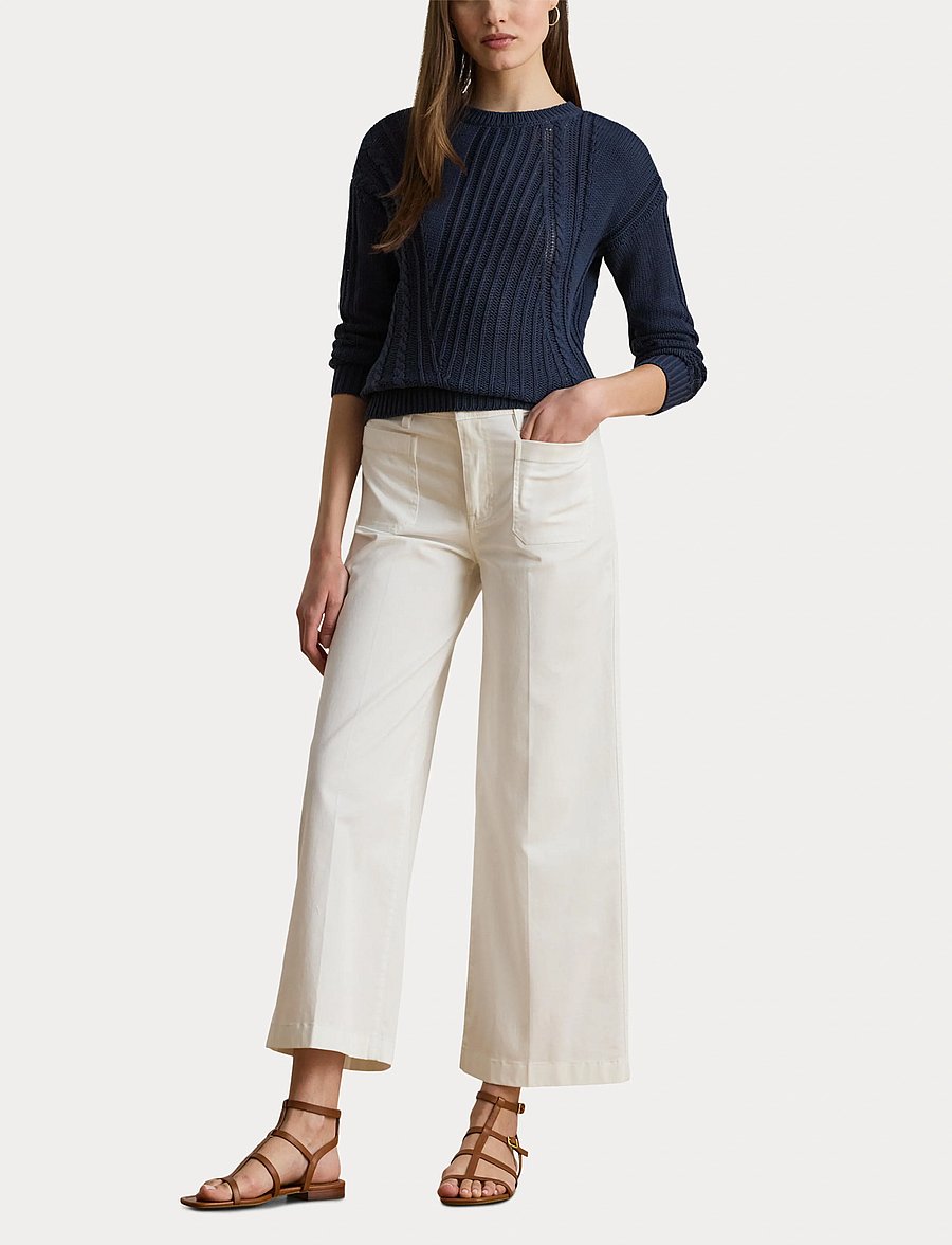 Lauren Ralph Lauren - Pointelle-Knit Cotton Crewneck Sweater - kampsunid - shadow navy - 4
