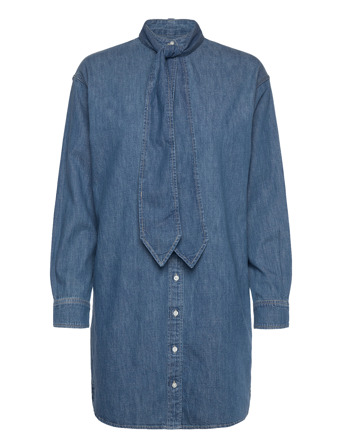 Lauren Ralph Lauren | Denim Tie-Neck Shirtdress | 34