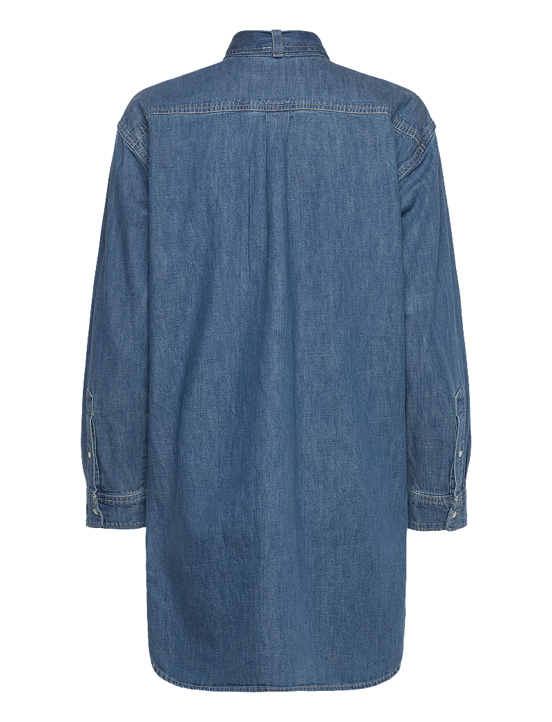 Lauren Ralph Lauren - Denim Tie-Neck Shirtdress - skjortekjoler - opal wash - 1
