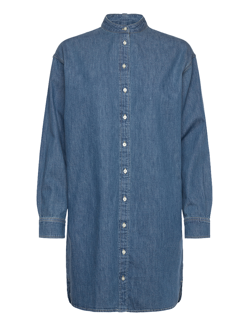 Lauren Ralph Lauren - Denim Tie-Neck Shirtdress - skjortekjoler - opal wash - 2