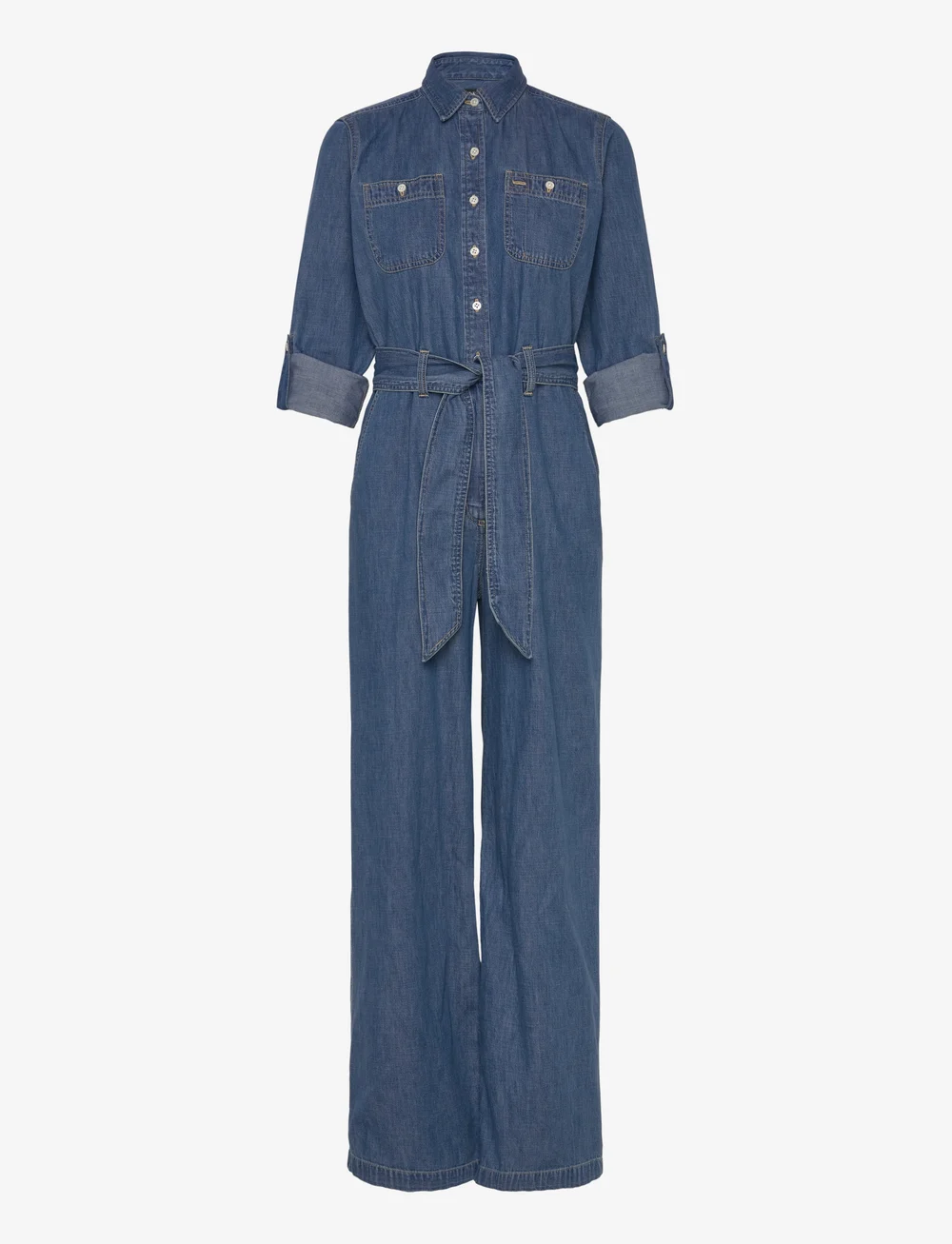 Lauren Ralph Lauren - Denim Wide-Leg Jumpsuit - jumpsuits - opal wash - 2
