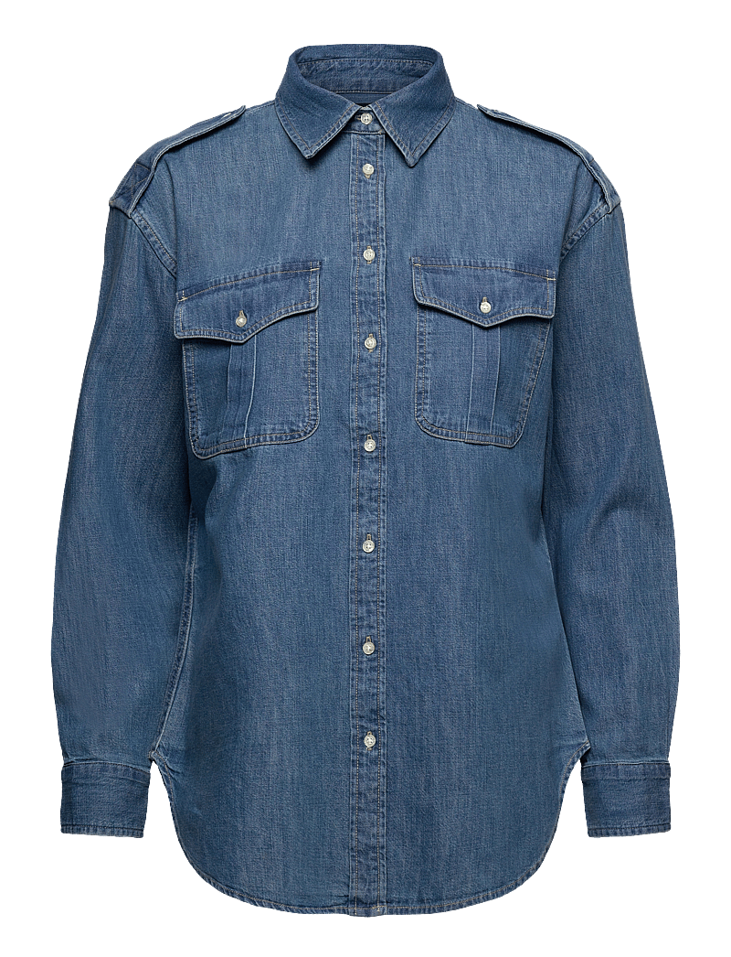 Lauren Ralph Lauren - Relaxed Fit Denim Shirt - teksasärgid - opal wash - 0