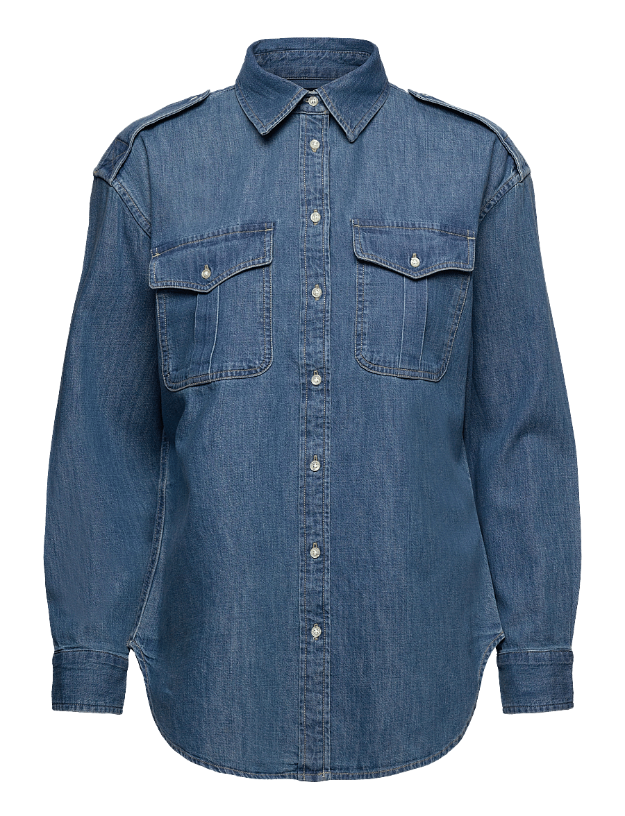 Lauren Ralph Lauren - Relaxed Fit Denim Shirt - teksasärgid - opal wash - 0