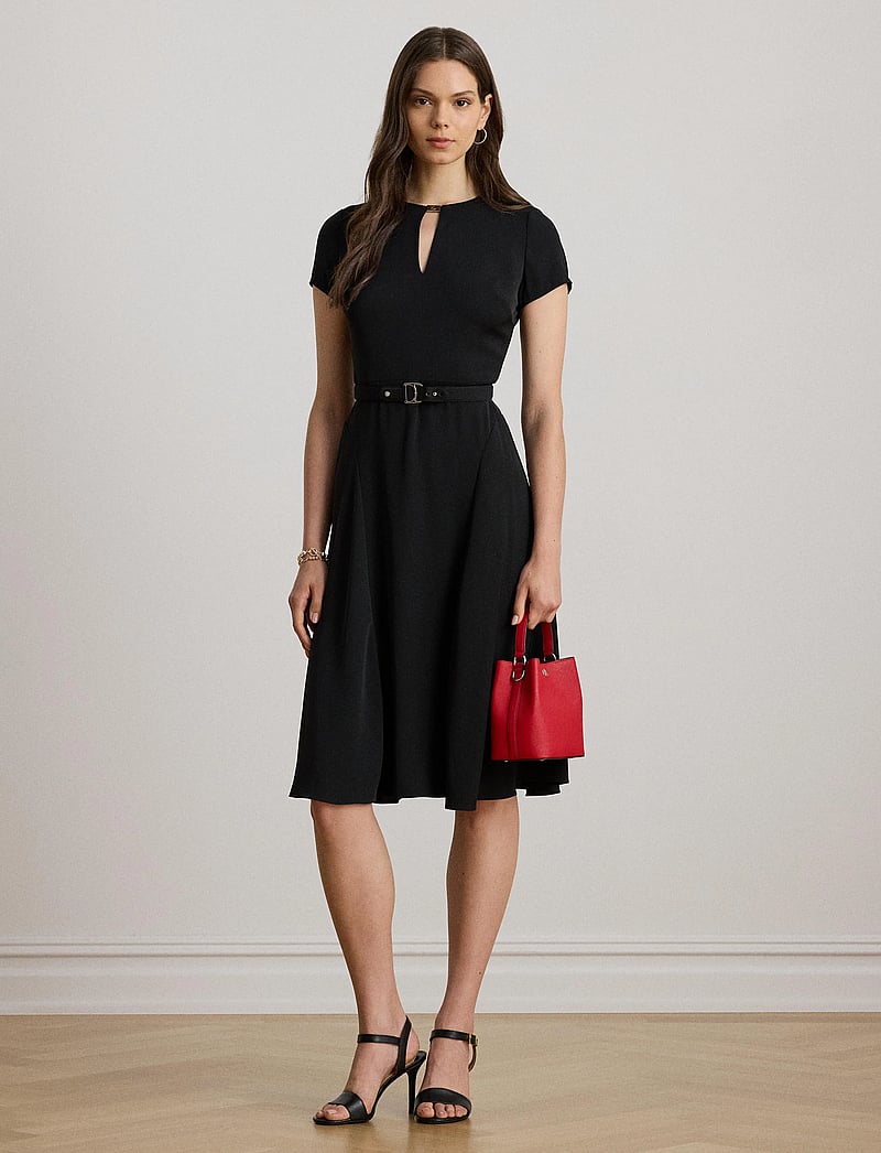 Lauren Ralph Lauren - Belted Georgette Dress - cocktailklänningar - black - 3