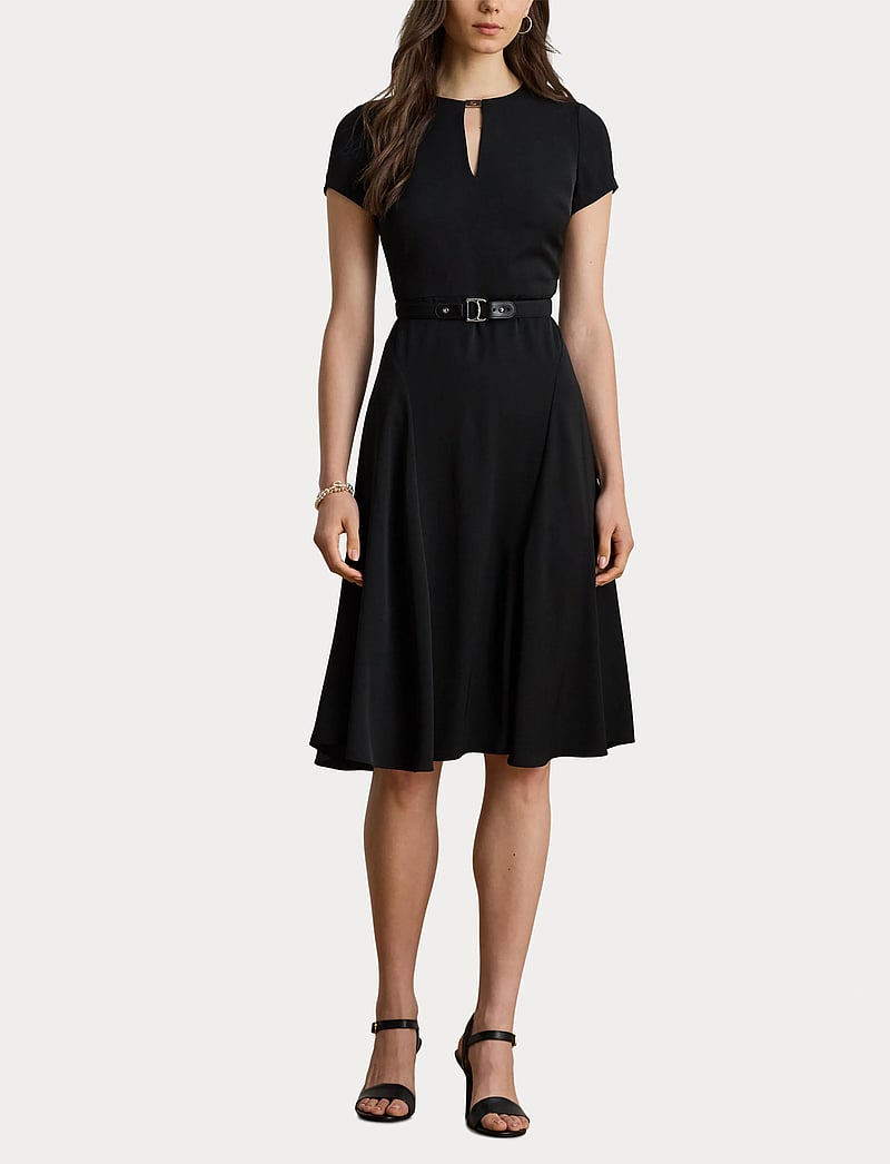 Lauren Ralph Lauren - Belted Georgette Dress - cocktailklänningar - black - 4