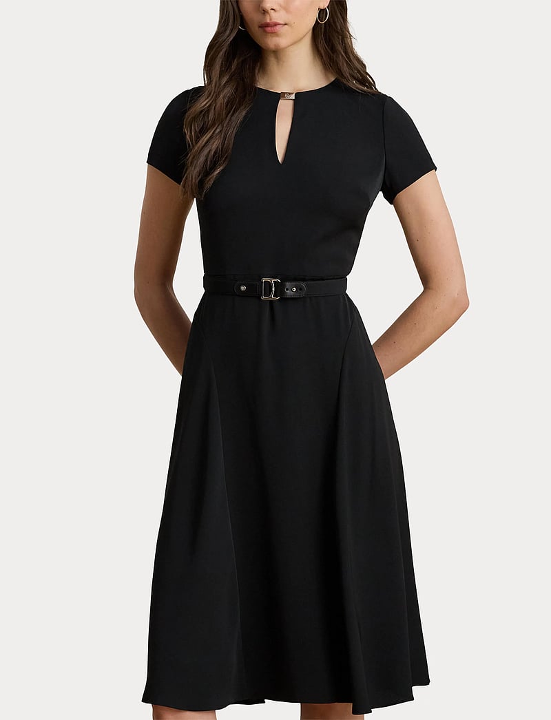 Lauren Ralph Lauren - Belted Georgette Dress - cocktailklänningar - black - 5