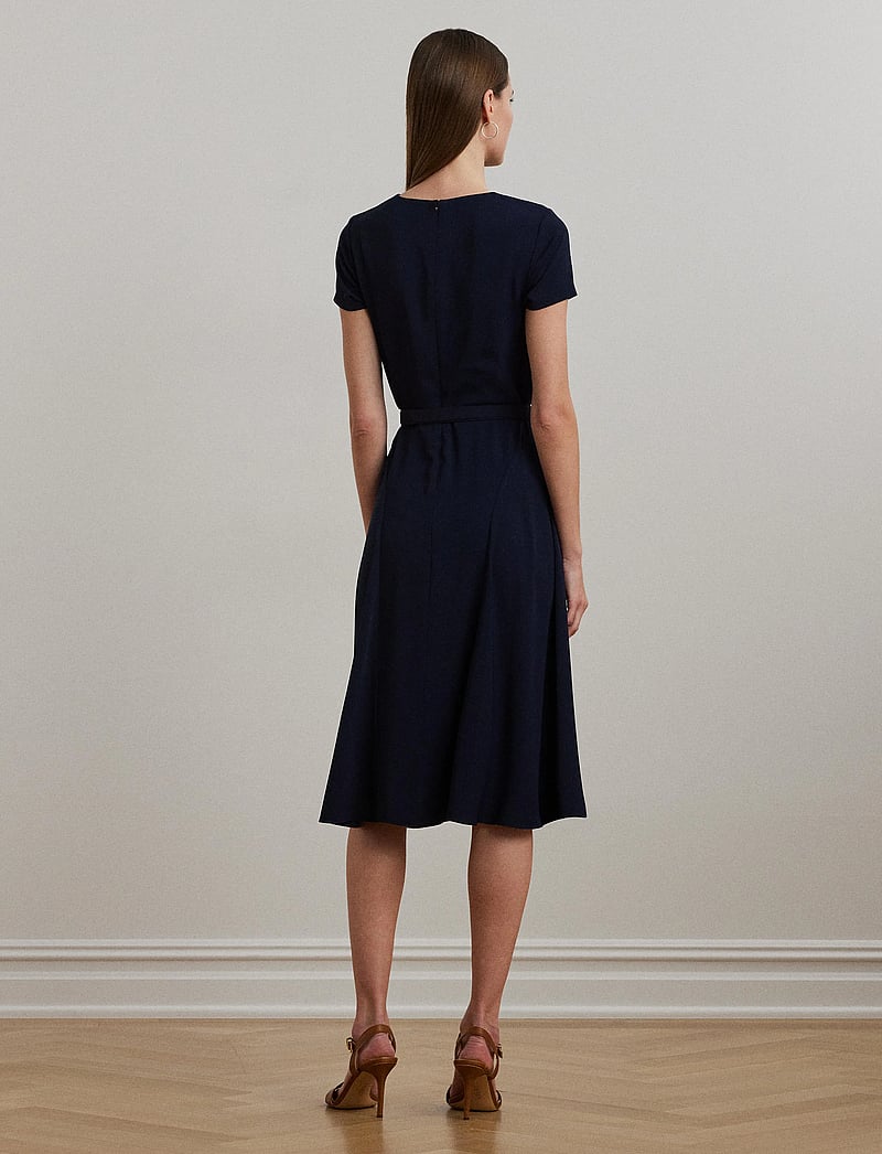 Lauren Ralph Lauren - Belted Georgette Dress - cocktailklänningar - lighthouse navy - 2