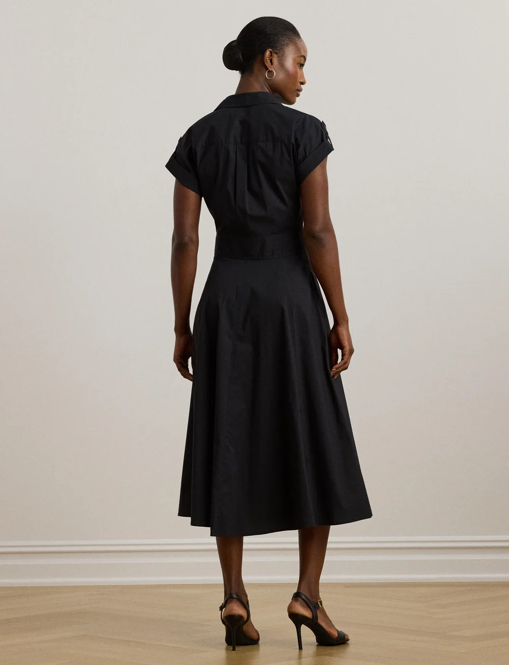 Lauren Ralph Lauren - Buckle-Trim Cotton-Blend Shirtdress - cocktailkjoler - black - 2