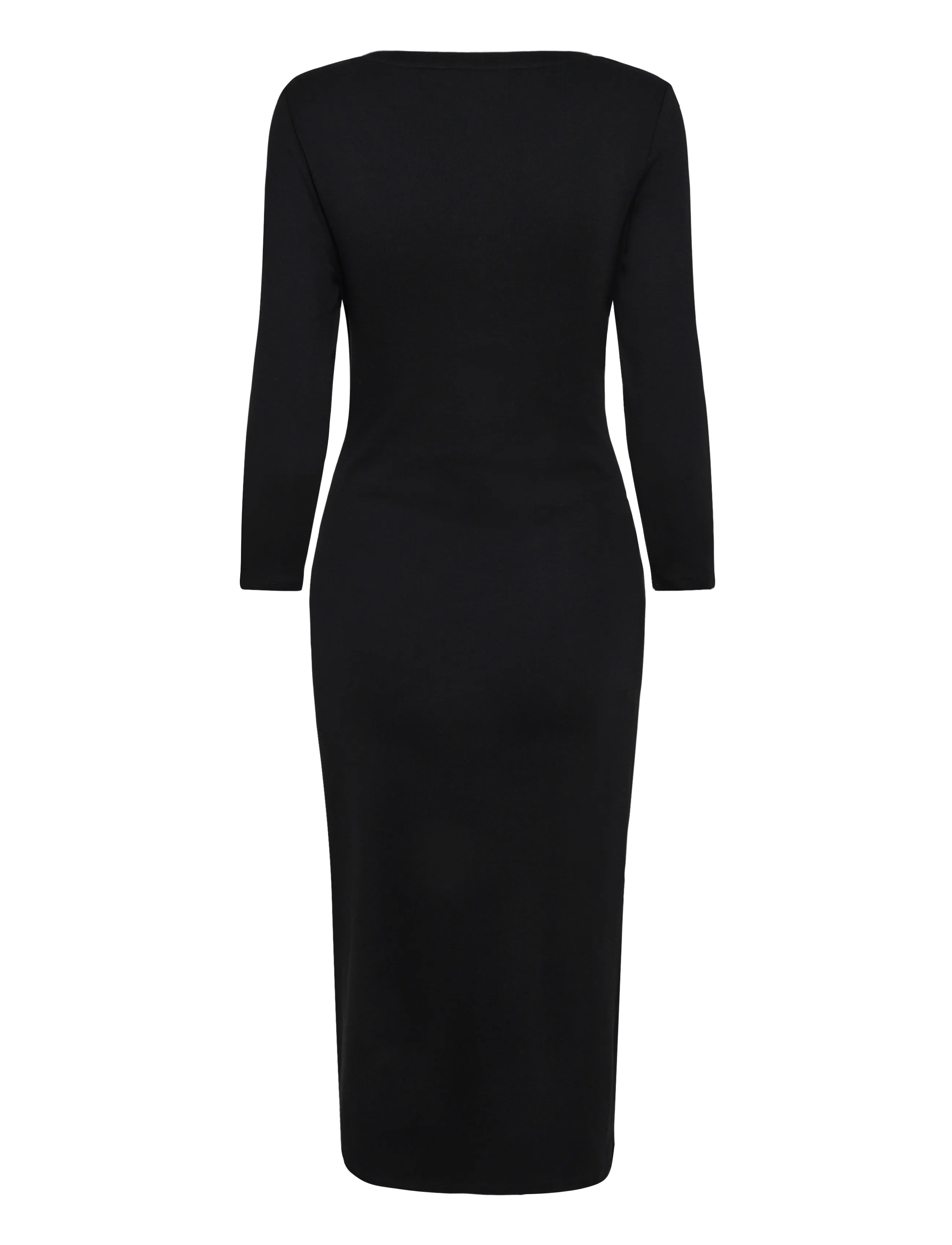 Lauren Ralph Lauren - Tie-Front Cotton-Blend Crewneck Dress - sukienki do kolan i midi - black - 2