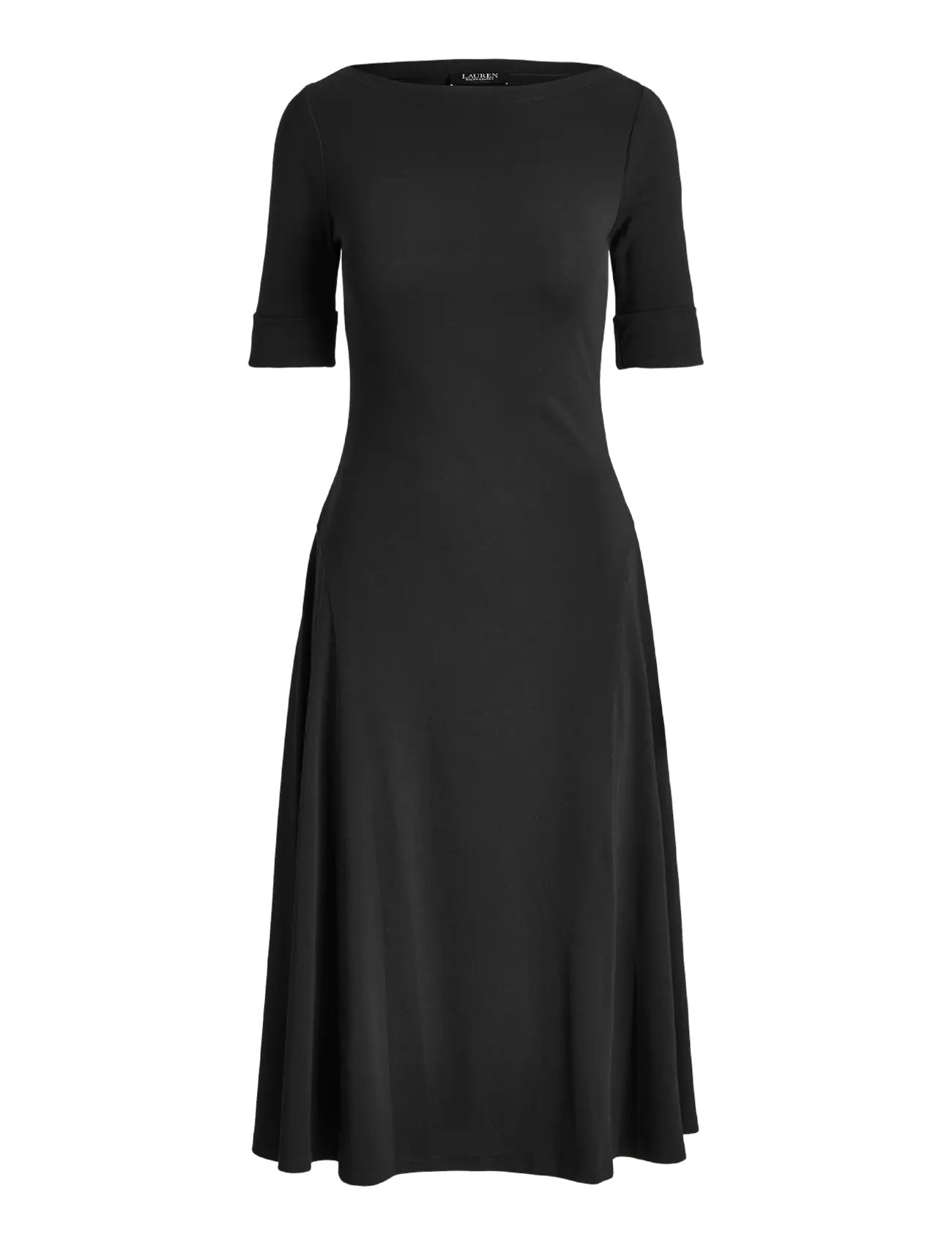 Lauren Ralph Lauren - Rib-Knit Stretch Cotton Midi Dress - midikleidid - black - 2