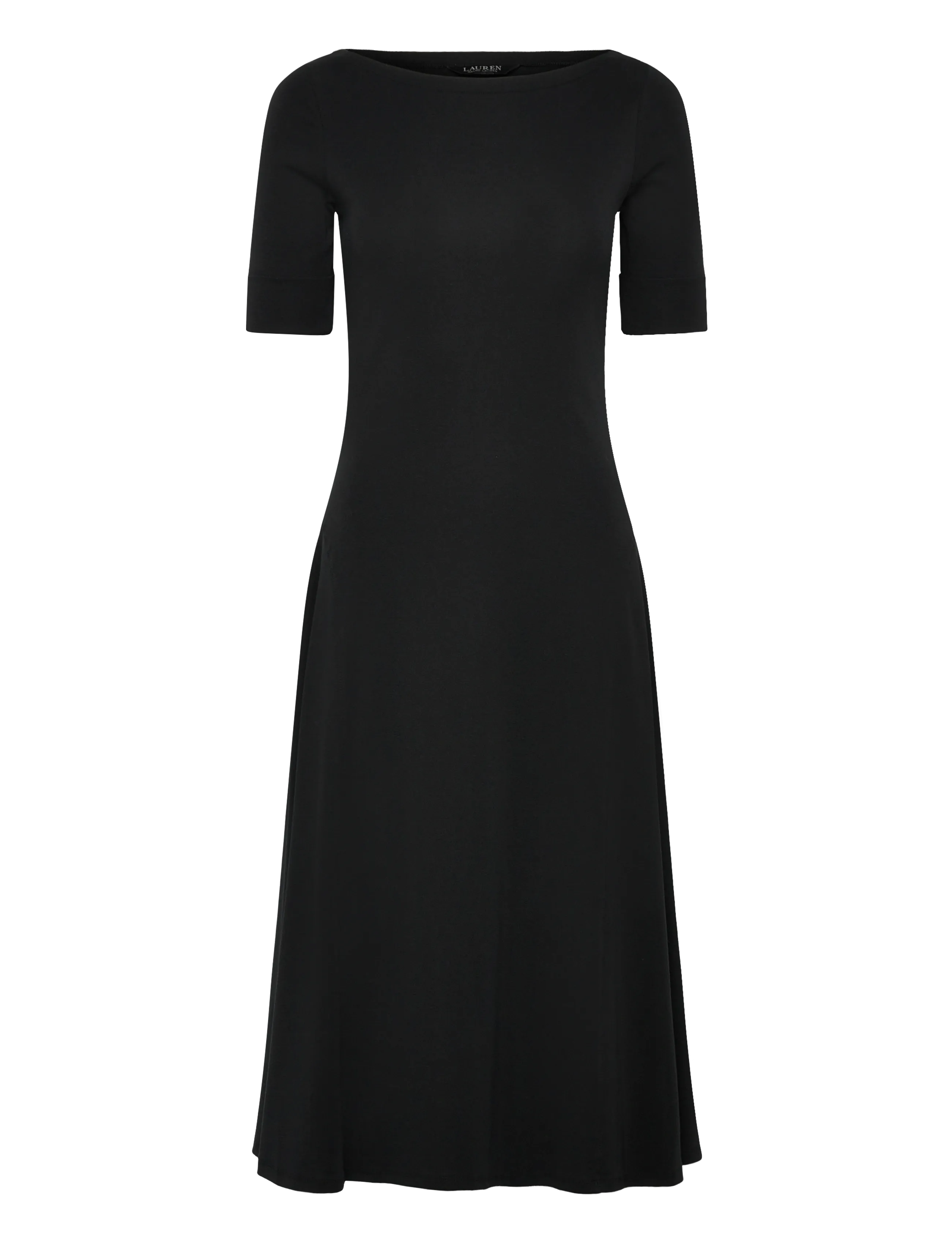Lauren Ralph Lauren Rib-Knit Stretch Cotton Midi Dress - Kjoler - BLACK / black