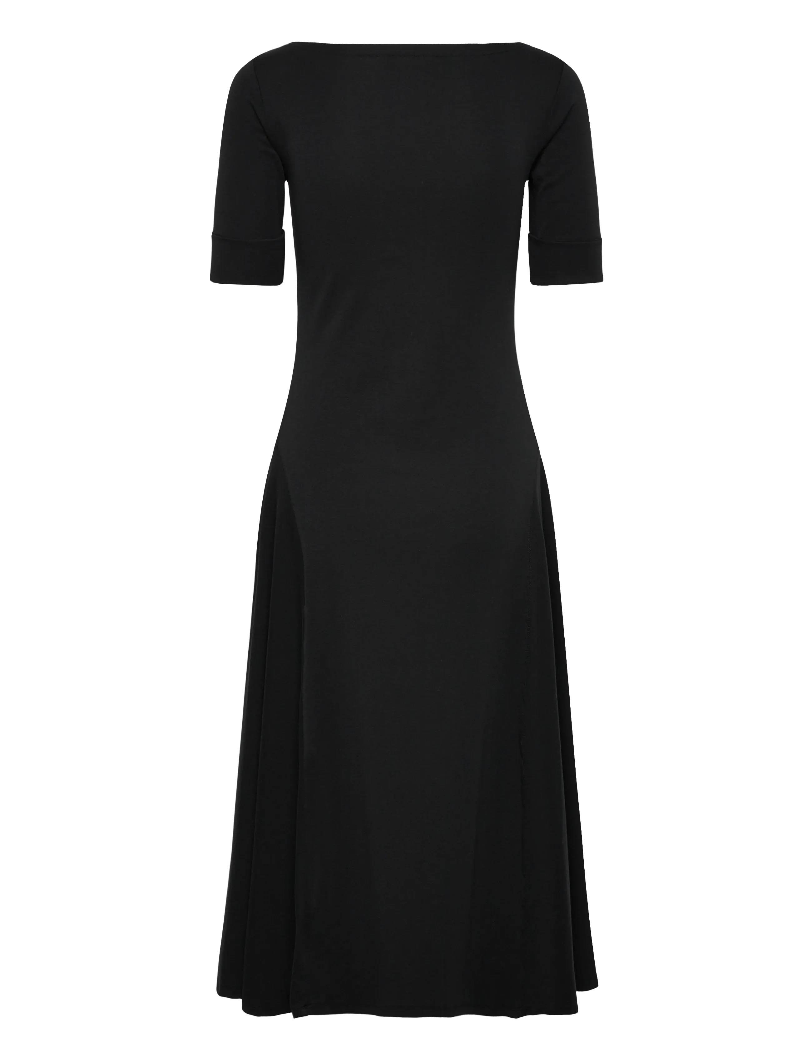 Lauren Ralph Lauren - Rib-Knit Stretch Cotton Midi Dress - midi kjoler - black - 2