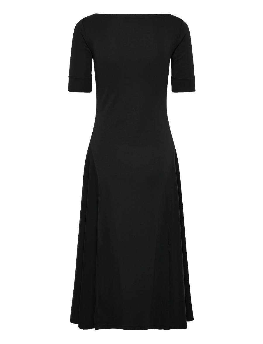 Lauren Ralph Lauren - Rib-Knit Stretch Cotton Midi Dress - midikleidid - black - 2