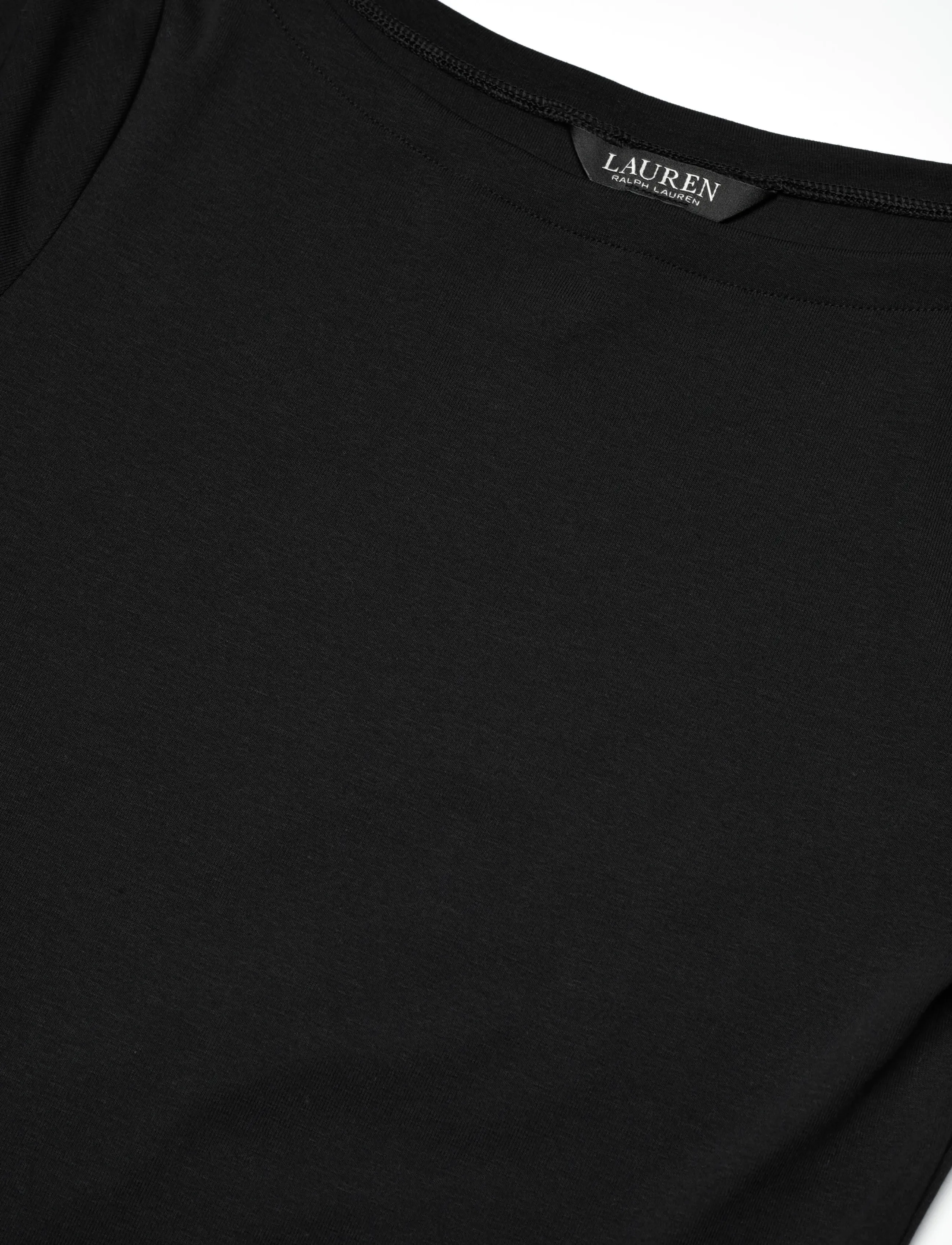 Lauren Ralph Lauren - Rib-Knit Stretch Cotton Midi Dress - midi kjoler - black - 5