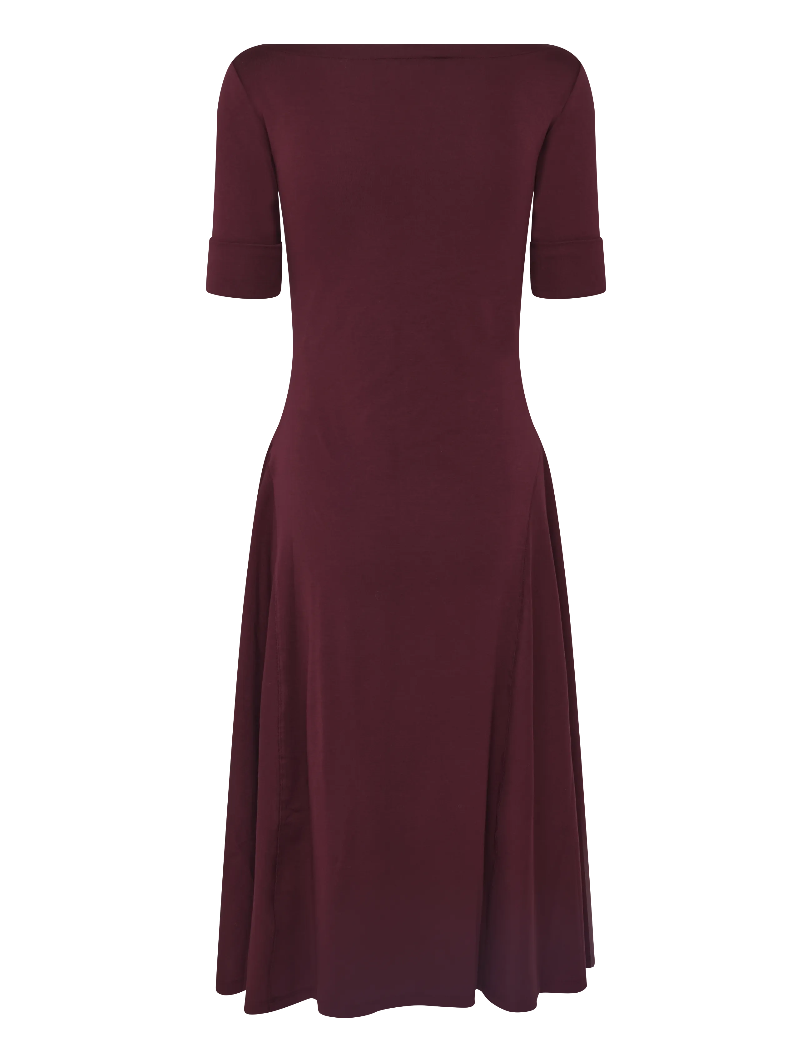 Lauren Ralph Lauren - Rib-Knit Stretch Cotton Midi Dress - midi kjoler - dark garnet - 3