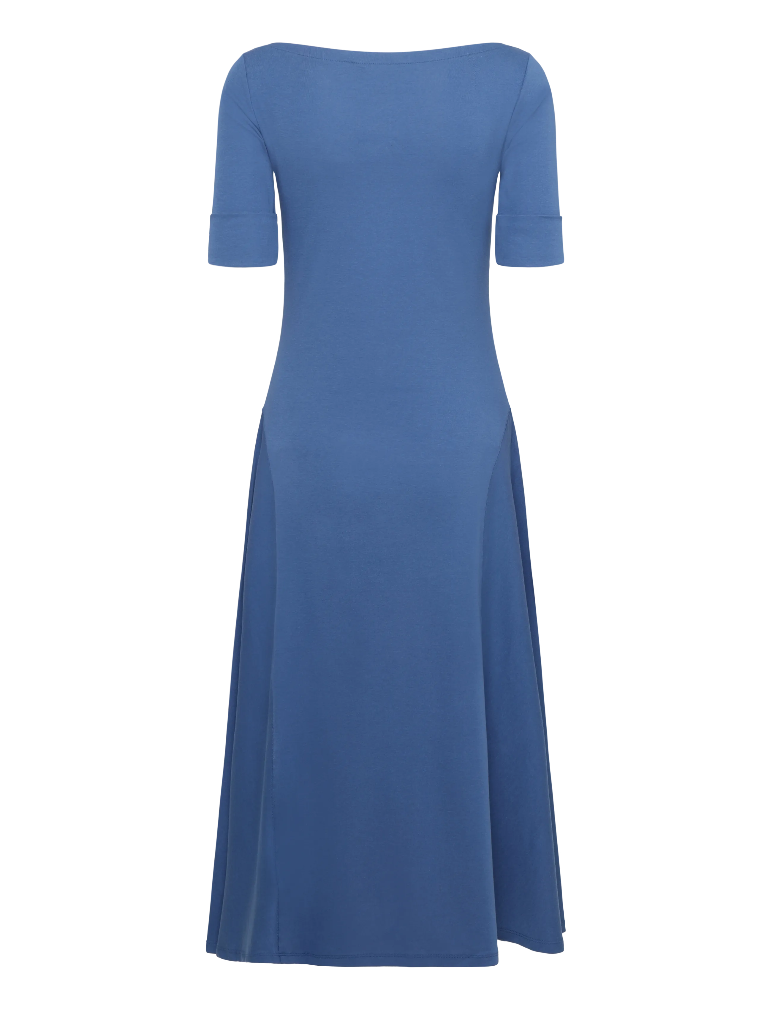 Lauren Ralph Lauren - Rib-Knit Stretch Cotton Midi Dress - midi kjoler - inky blue - 2