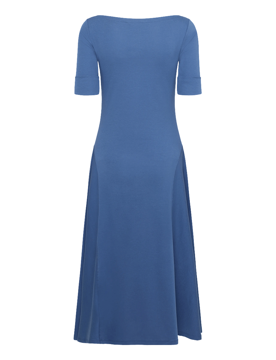 Lauren Ralph Lauren - Rib-Knit Stretch Cotton Midi Dress - midikleider - inky blue - 2