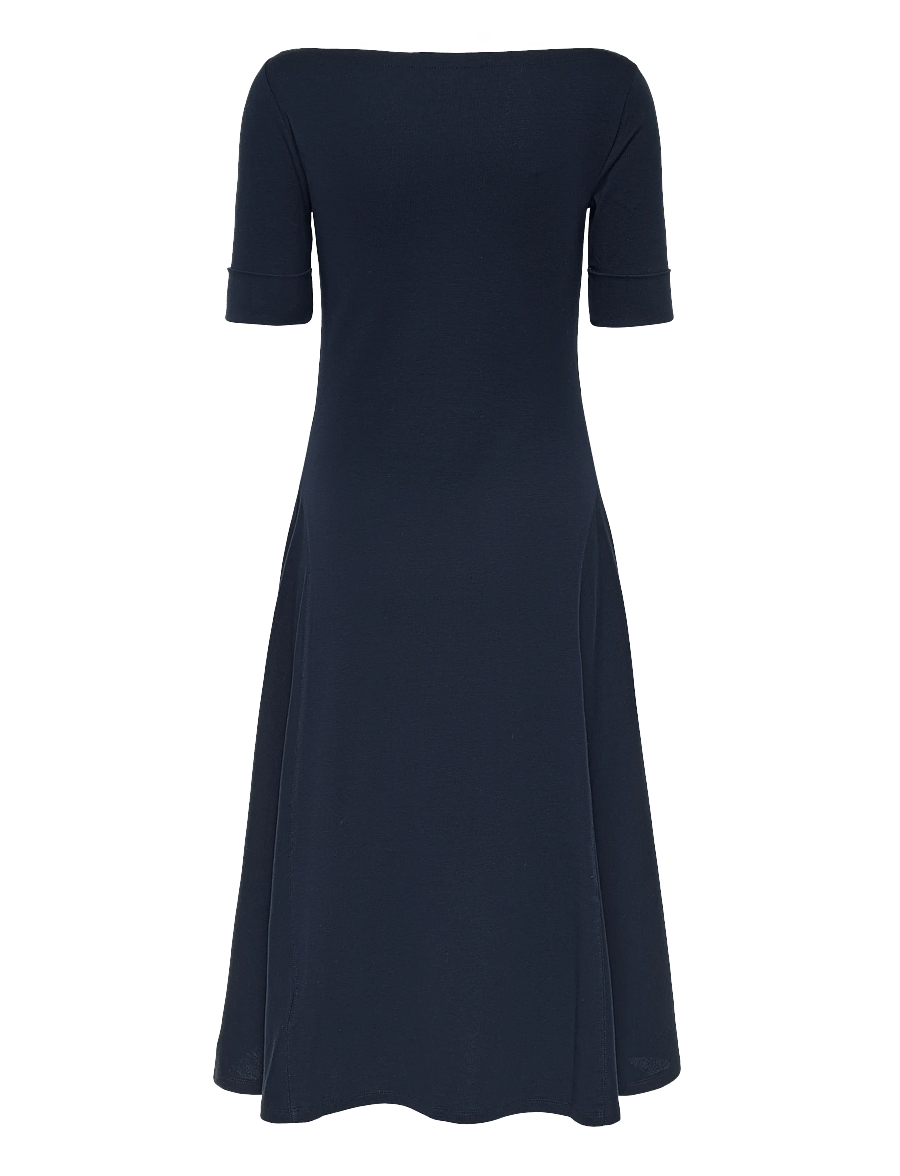 Lauren Ralph Lauren - Rib-Knit Stretch Cotton Midi Dress - midi kjoler - lauren navy - 2
