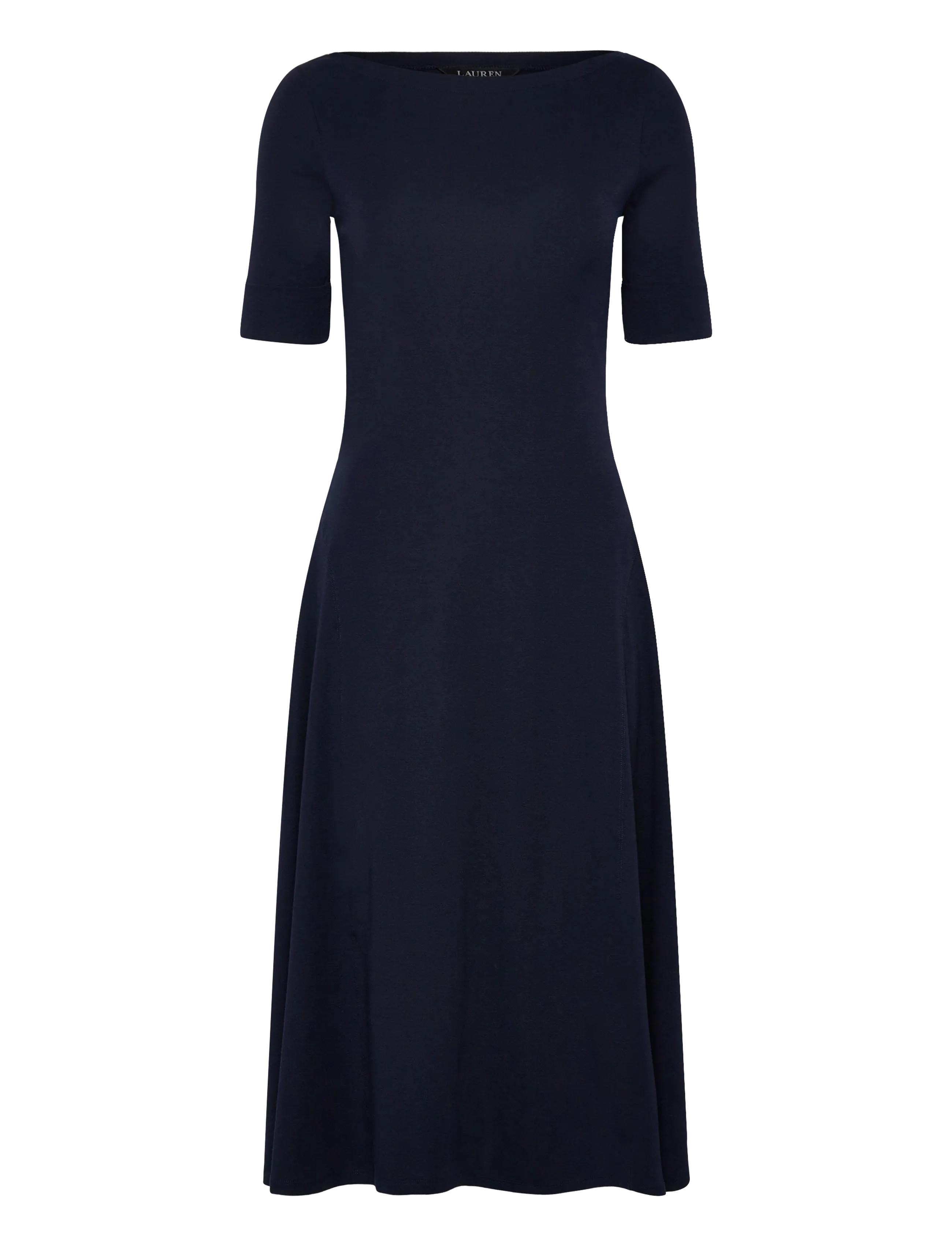 Lauren Ralph Lauren - Rib-Knit Stretch Cotton Midi Dress - midikleider - lighthouse navy - 1
