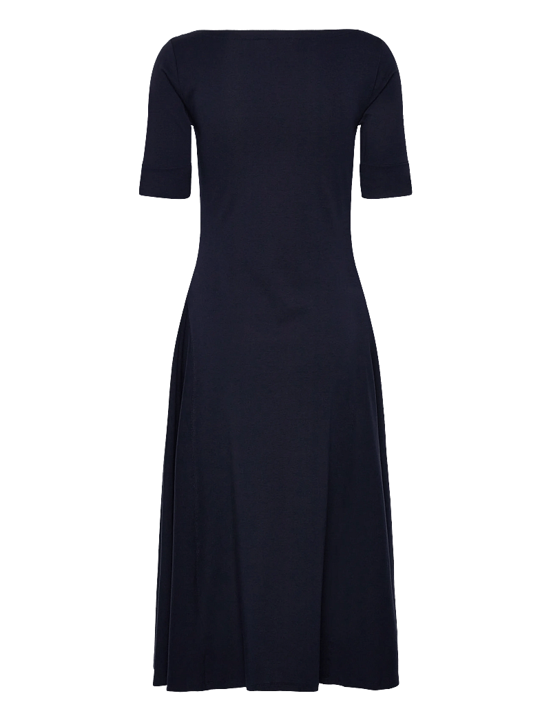 Lauren Ralph Lauren - Rib-Knit Stretch Cotton Midi Dress - t-shirtklänningar - lighthouse navy - 2