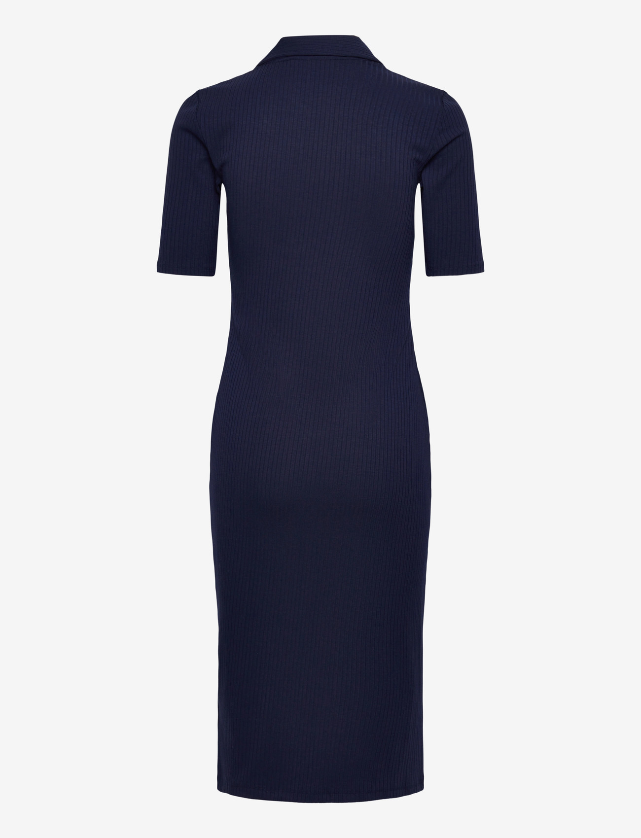 Lauren Ralph Lauren - Rib-Knit Elbow-Sleeve Polo Dress - skjortekjoler - refined navy - 1