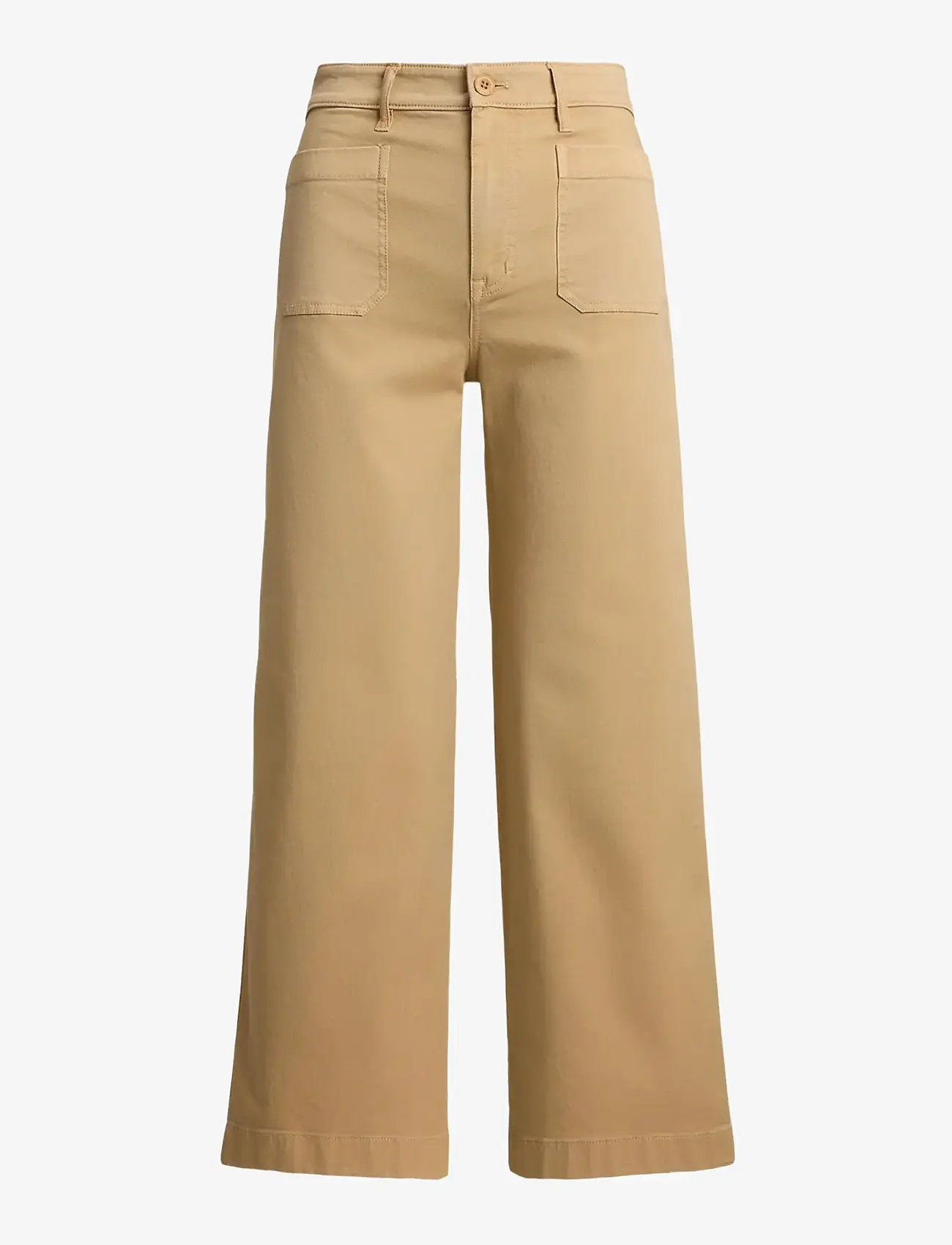 Lauren Ralph Lauren - Stretch Chino Wide-Leg Cropped Pant - „chino“ stiliaus kelnės - birch tan - 1