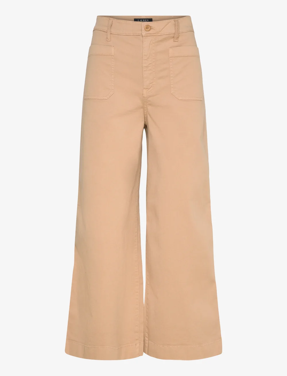 Lauren Ralph Lauren - Stretch Chino Wide-Leg Cropped Pant - wide leg trousers - birch tan - 0
