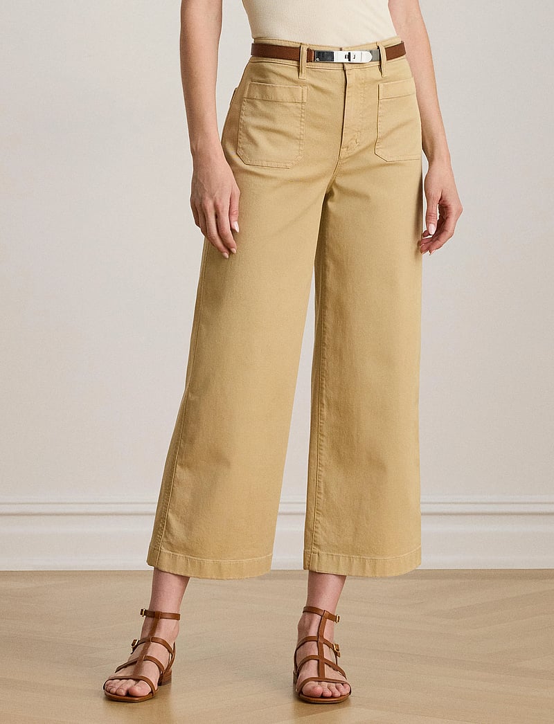 Lauren Ralph Lauren - Stretch Chino Wide-Leg Cropped Pant - chinos - birch tan - 0