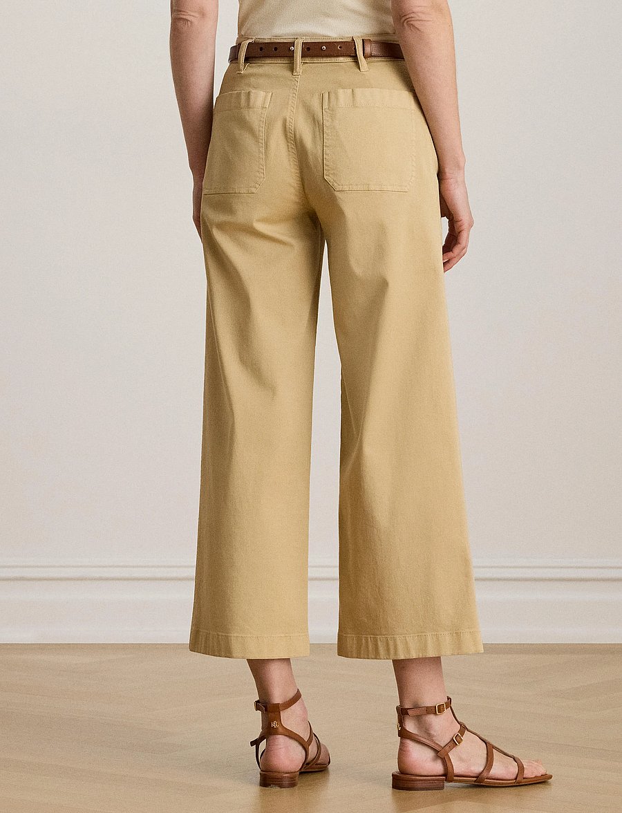 Lauren Ralph Lauren - Stretch Chino Wide-Leg Cropped Pant - chinot - birch tan - 2