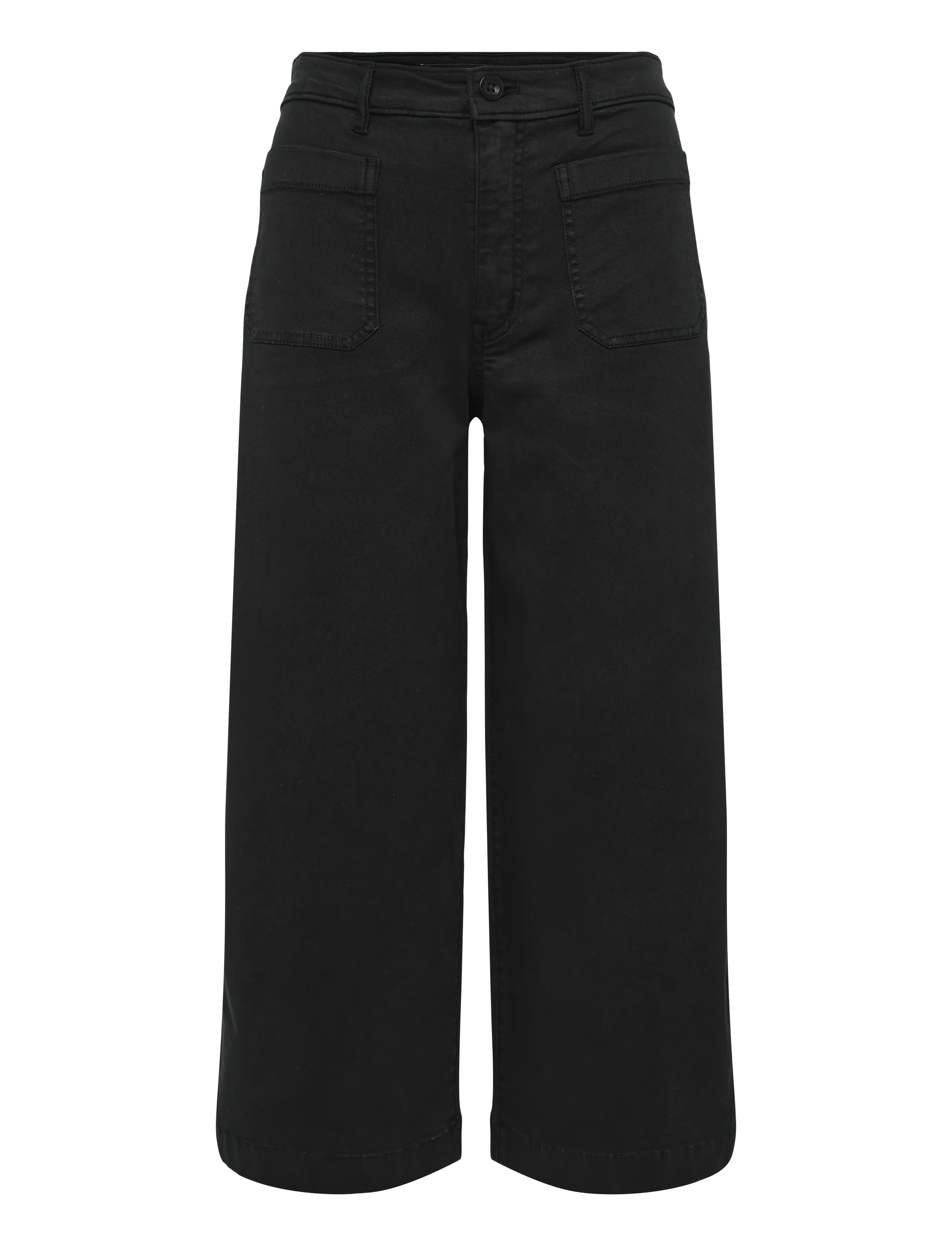 Lauren Ralph Lauren - Stretch Chino Wide-Leg Cropped Pant - chino püksid - black - 1