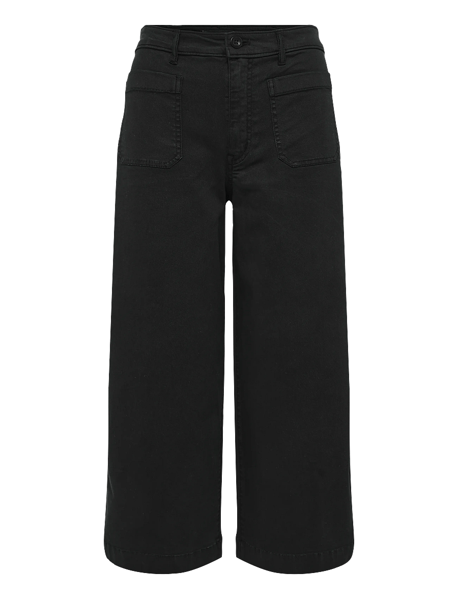 Lauren Ralph Lauren - Stretch Chino Wide-Leg Cropped Pant - chinos - black - 1