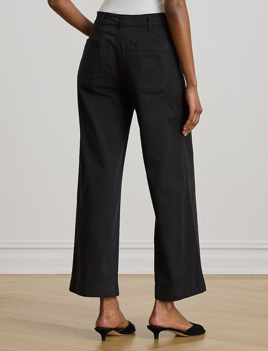 Lauren Ralph Lauren - Stretch Chino Wide-Leg Cropped Pant - chinos - black - 3