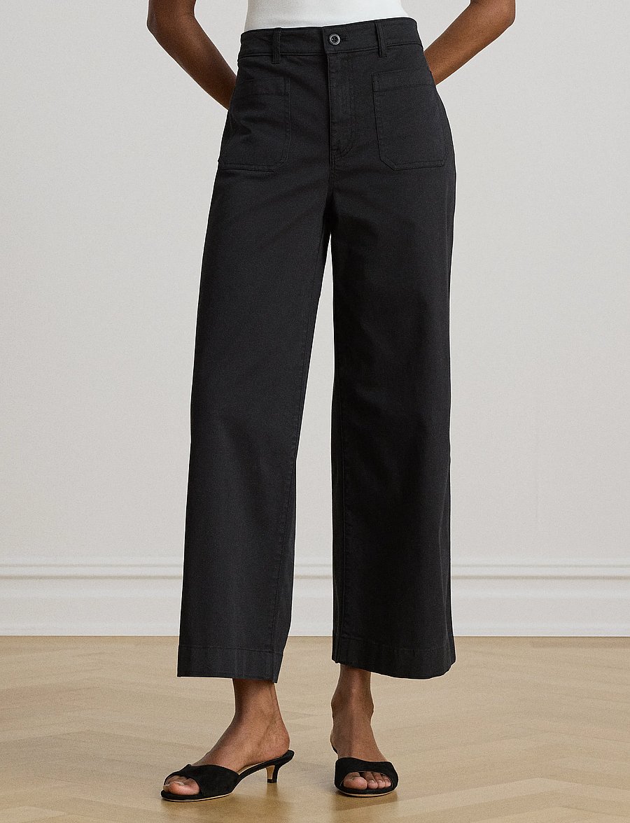 Lauren Ralph Lauren - Stretch Chino Wide-Leg Cropped Pant - chinos - black - 5