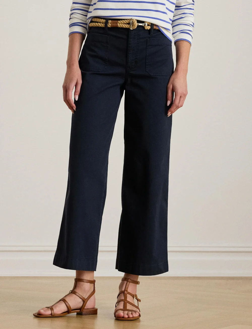 Lauren Ralph Lauren - REFINED STR CHINO-PANT - leveälahkeiset housut - lauren navy - 0