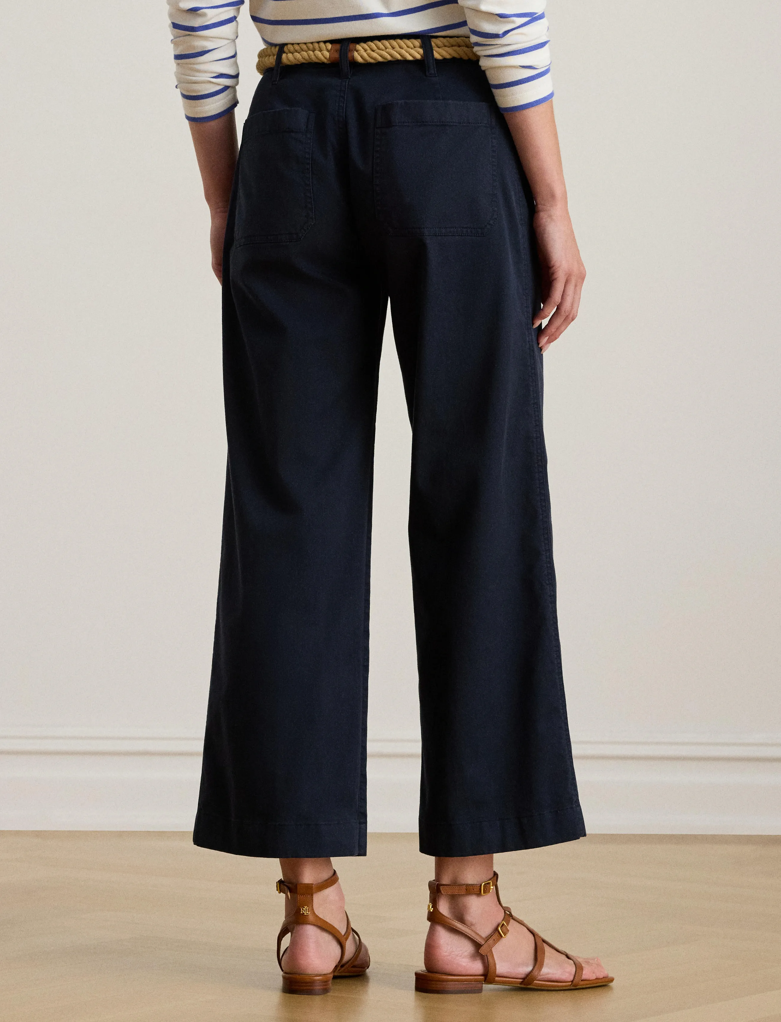Lauren Ralph Lauren - Stretch Chino Wide-Leg Cropped Pant - chinos - lauren navy - 2
