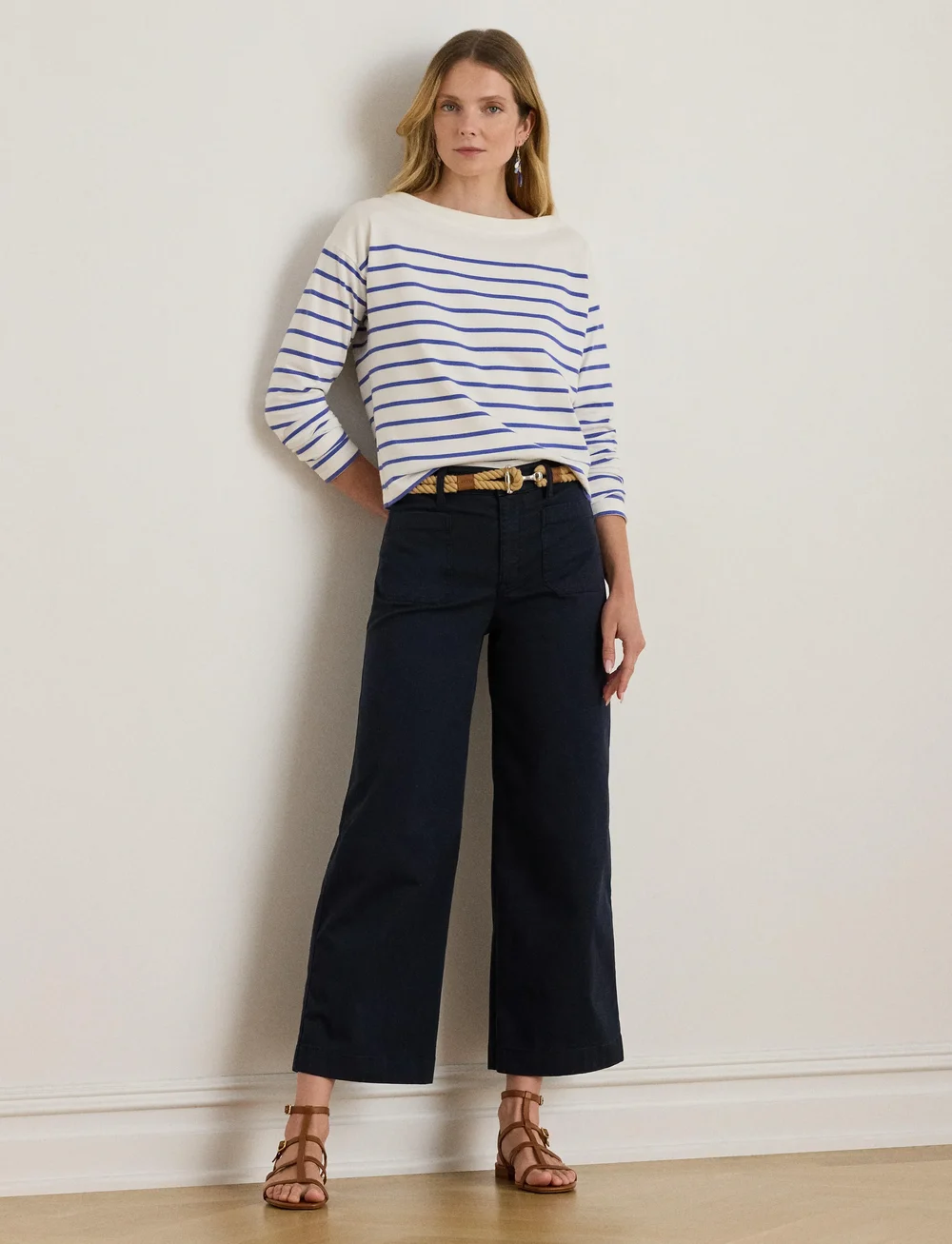 Lauren Ralph Lauren - REFINED STR CHINO-PANT - leveälahkeiset housut - lauren navy - 3
