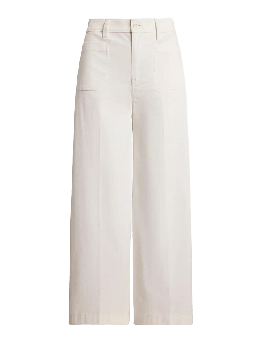 Lauren Ralph Lauren - Stretch Chino Wide-Leg Cropped Pant - chinos - white - 0