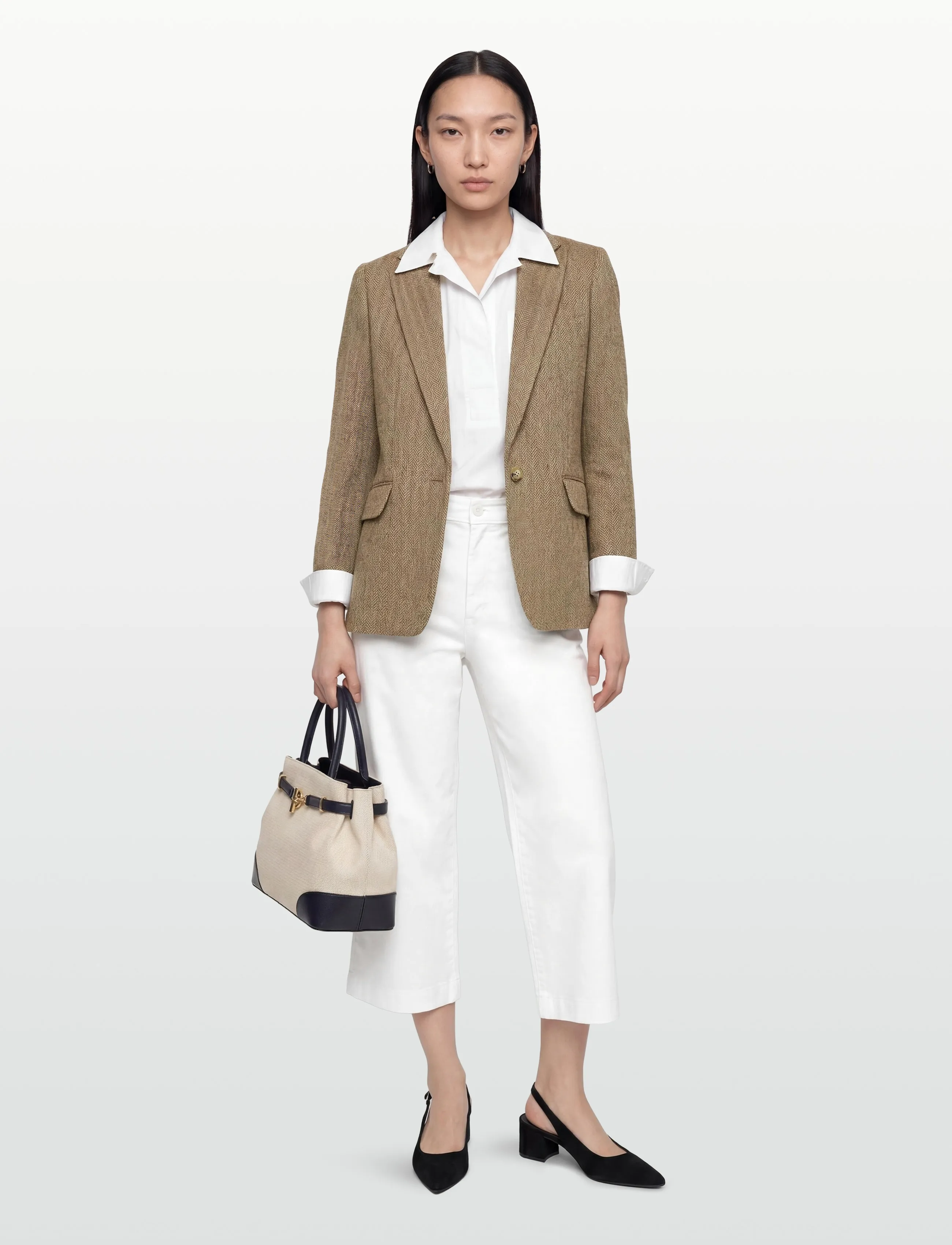 Lauren Ralph Lauren Stretch Chino Wide-Leg Cropped Pant - Tøj - WHITE / white