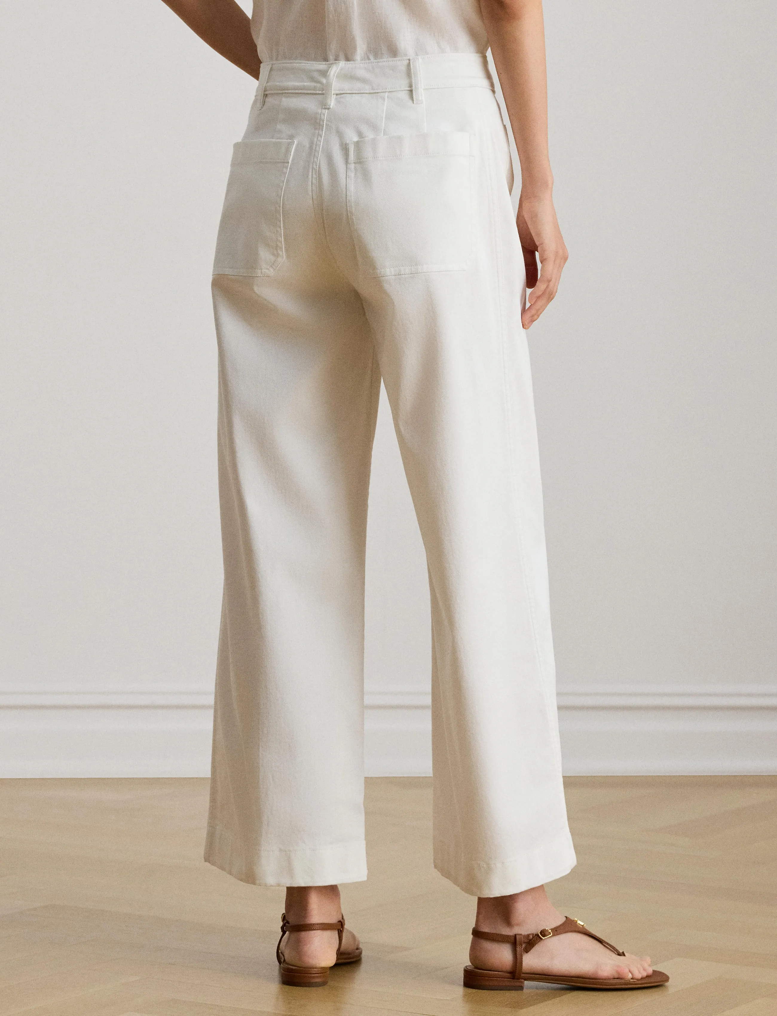 Lauren Ralph Lauren - Stretch Chino Wide-Leg Cropped Pant - chinos - white - 2