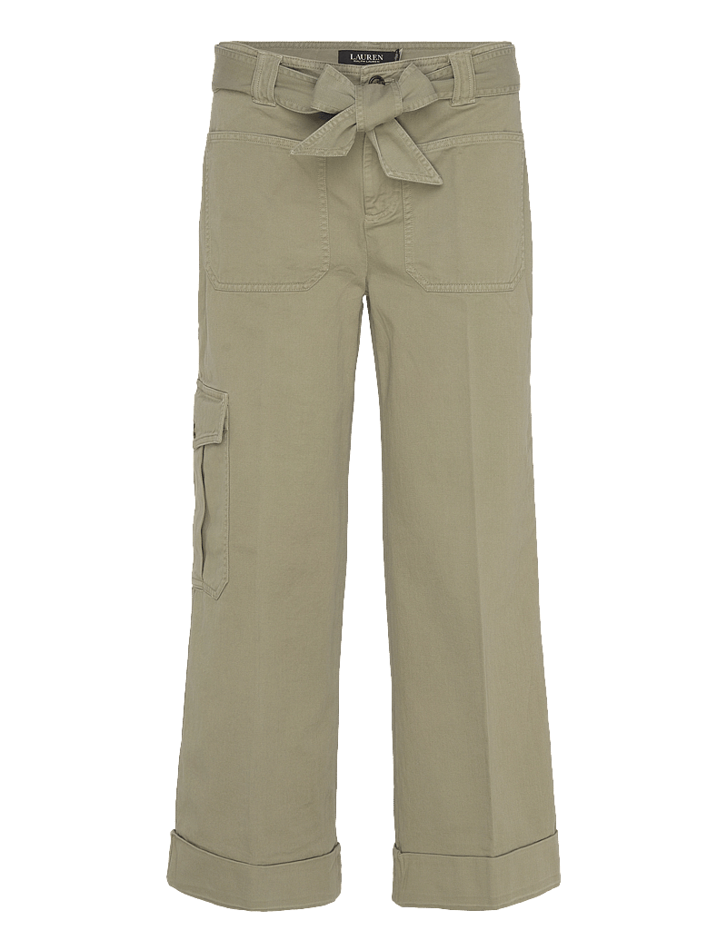 Lauren Ralph Lauren - Pleated Cotton Twill Wide-Leg Cargo Pant - cargo püksid - sage green - 0
