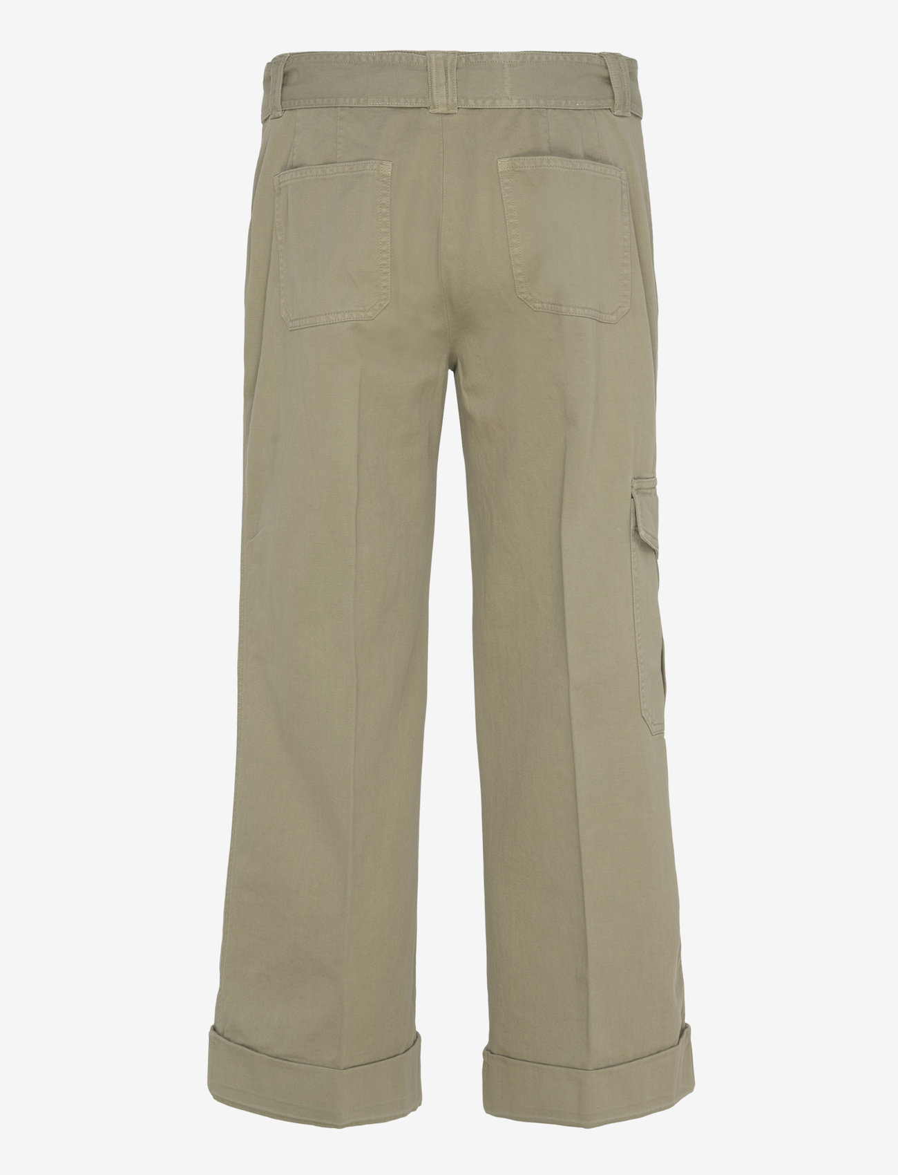 Lauren Ralph Lauren - Pleated Cotton Twill Wide-Leg Cargo Pant - cargo püksid - sage green - 1
