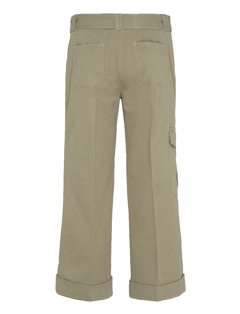 Lauren Ralph Lauren - Pleated Cotton Twill Wide-Leg Cargo Pant - cargo püksid - sage green - 1