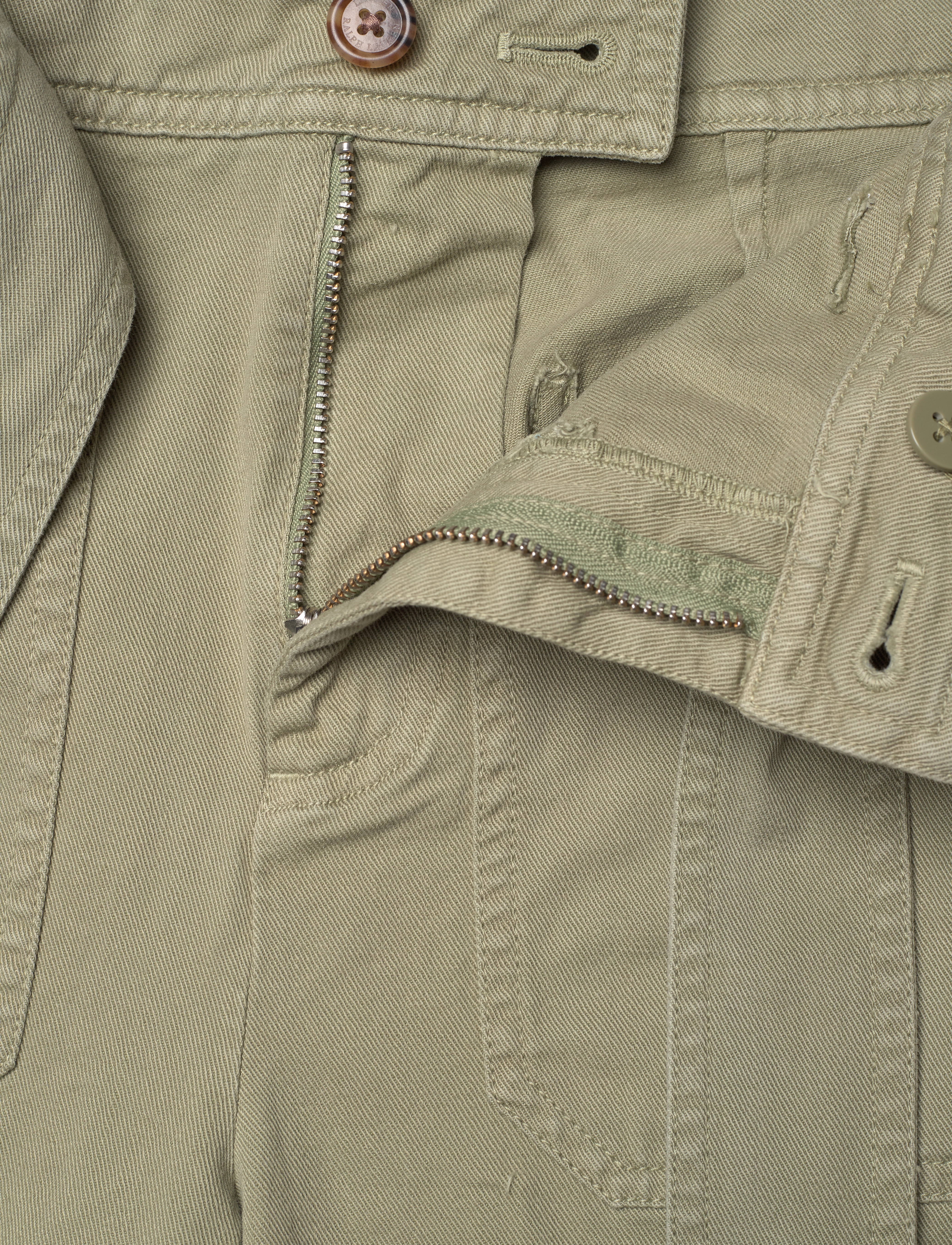 Lauren Ralph Lauren - Pleated Cotton Twill Wide-Leg Cargo Pant - cargo püksid - sage green - 3